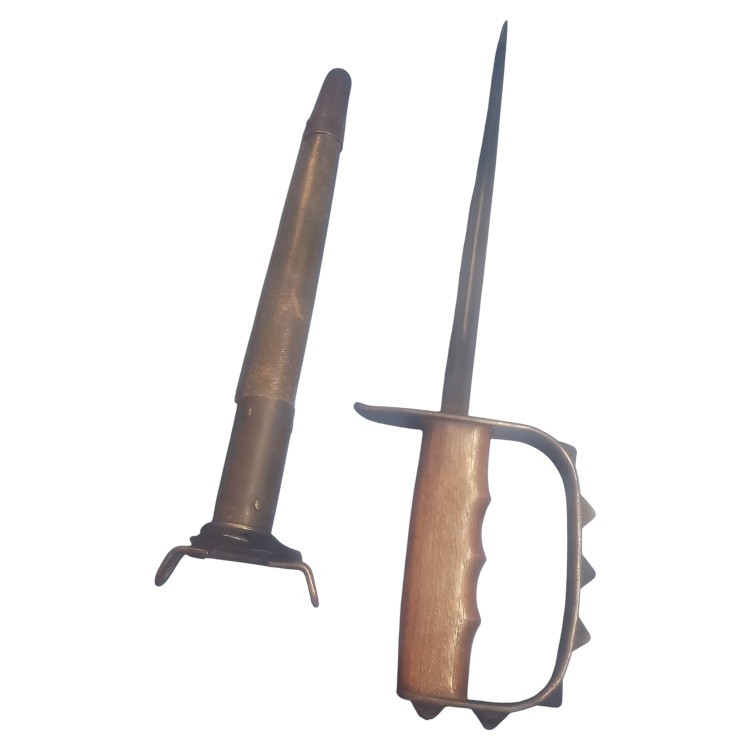 WW1 U.S. Army L.F. & C. M1917 Trench Knife & Sheath - Dated 1917