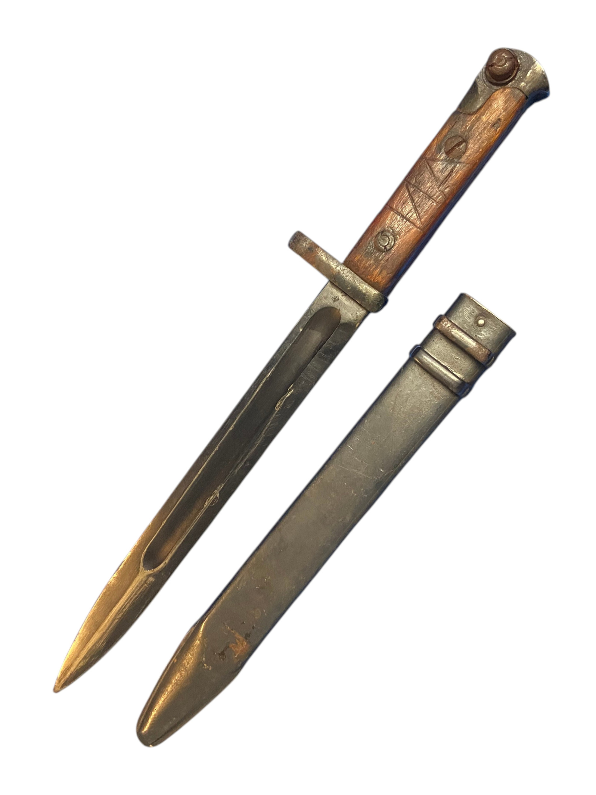 WW2 Soviet Red Army Tokarev SVT-40 Tula Made Bayonet W/O Leather Belt Loop