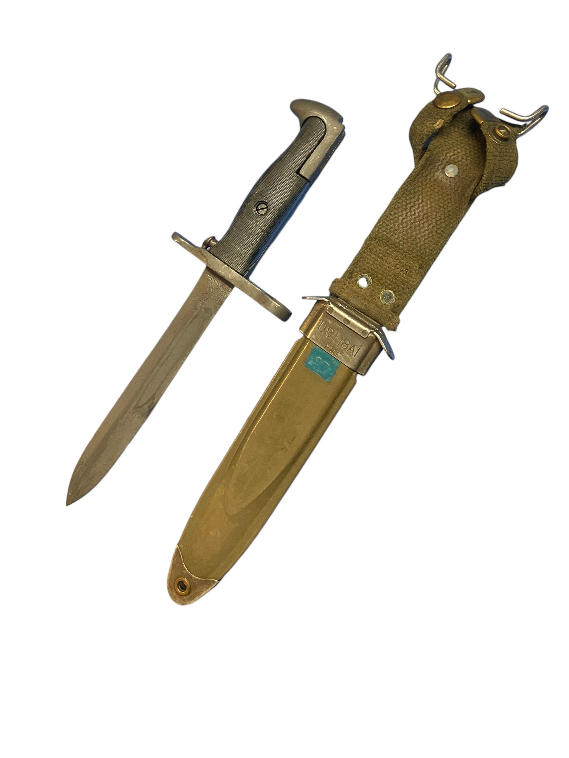 Postwar/Korean War Modified M1 Garand Bayonet W/ M8A1 Scabbard