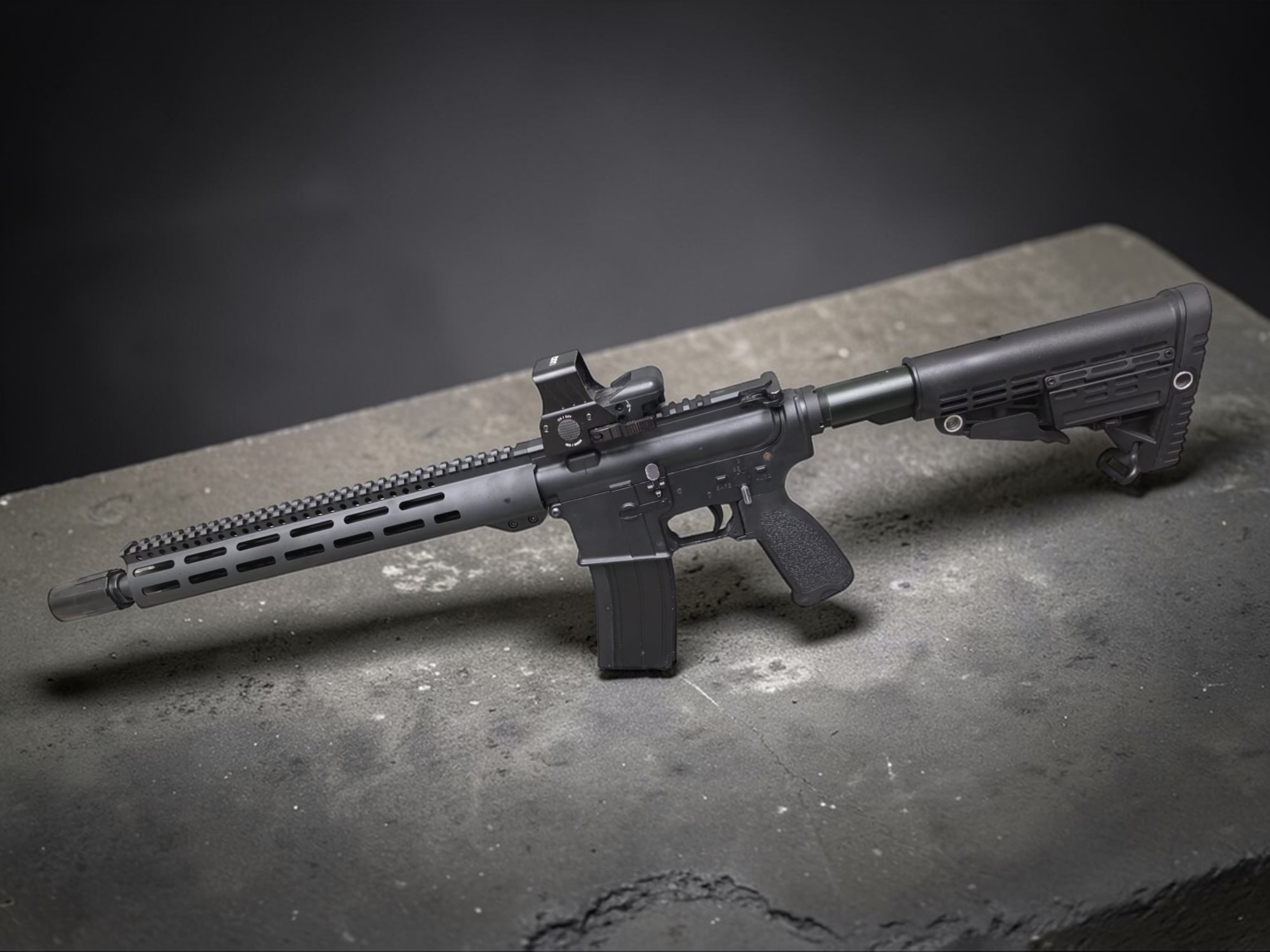 Golden Eagle M4A1 Gas Blowback Airsoft Rifle w/ MLOK Rail - USEDⓈ