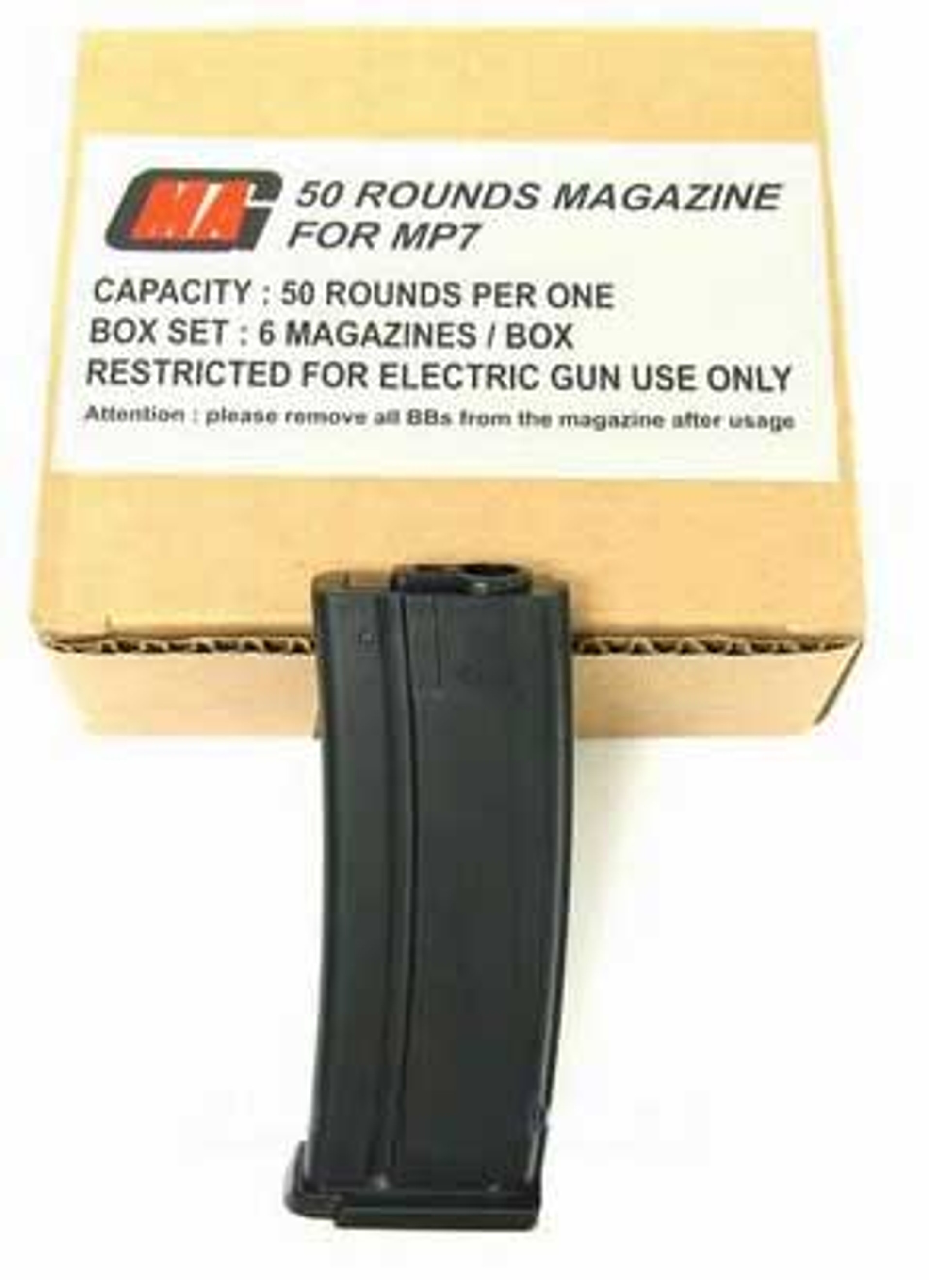 MAG MP7 50rd Mid-CAP Simulation Magazine For MP7 Series AEG - 6 Pack