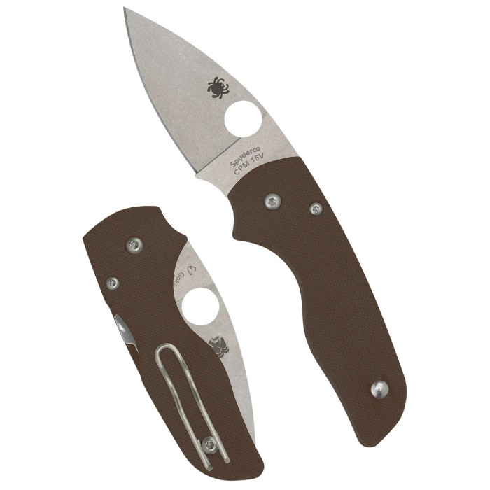 Spyderco Lil Native SPRINT RUN Compression Lock Folding Knife - G10 Brown