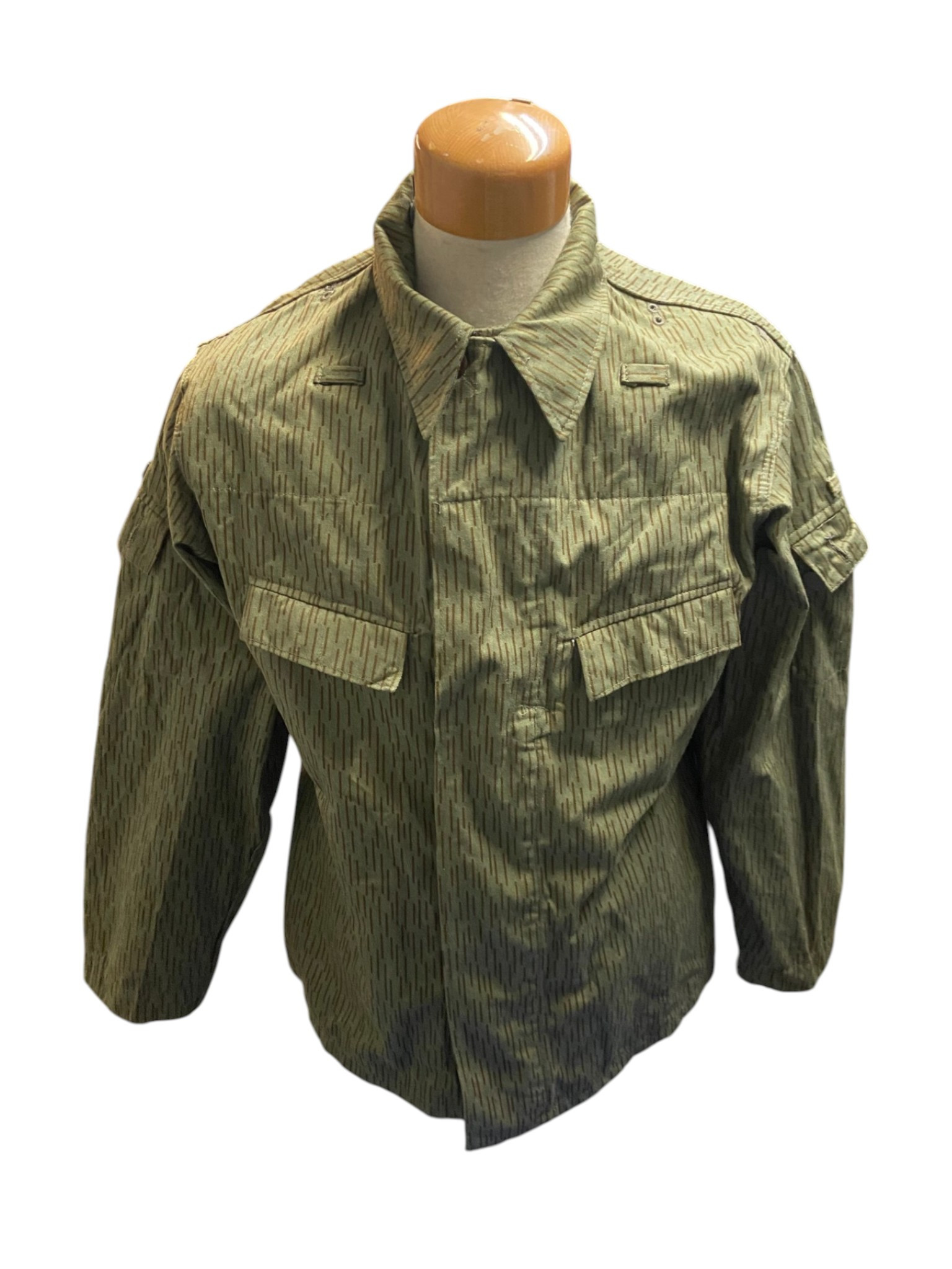 East German NVA Strichtarn Field Jacket W/ Shoulder Boards - Large Regular