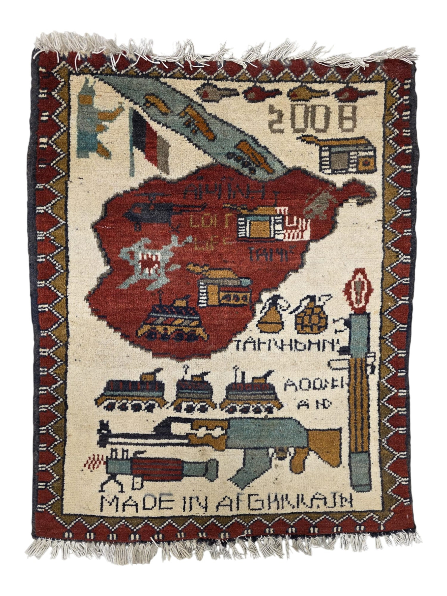 "Afghan War Rug" Rare Afghanistan War Bring Back - 2008