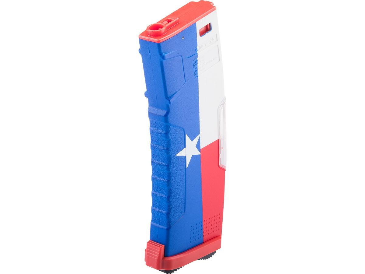 BAMF GEN2 Polymer 190rd Mid-Cap Magazine for M4 Series Airsoft AEG Rifles (Model: Texas Flag / Single Mag)