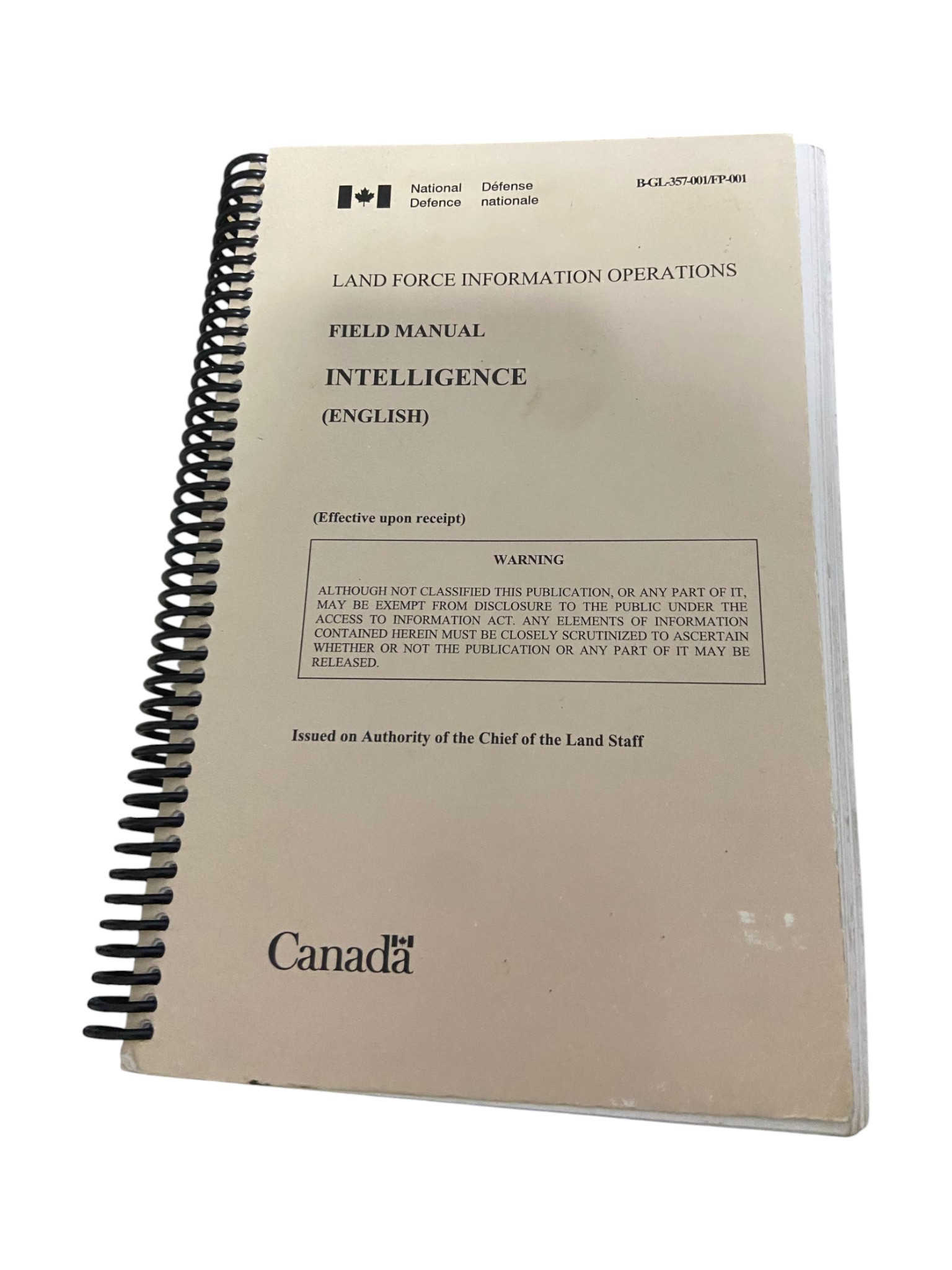 Canadian Armed Forces Land Force Field Operation Intelligence Manual