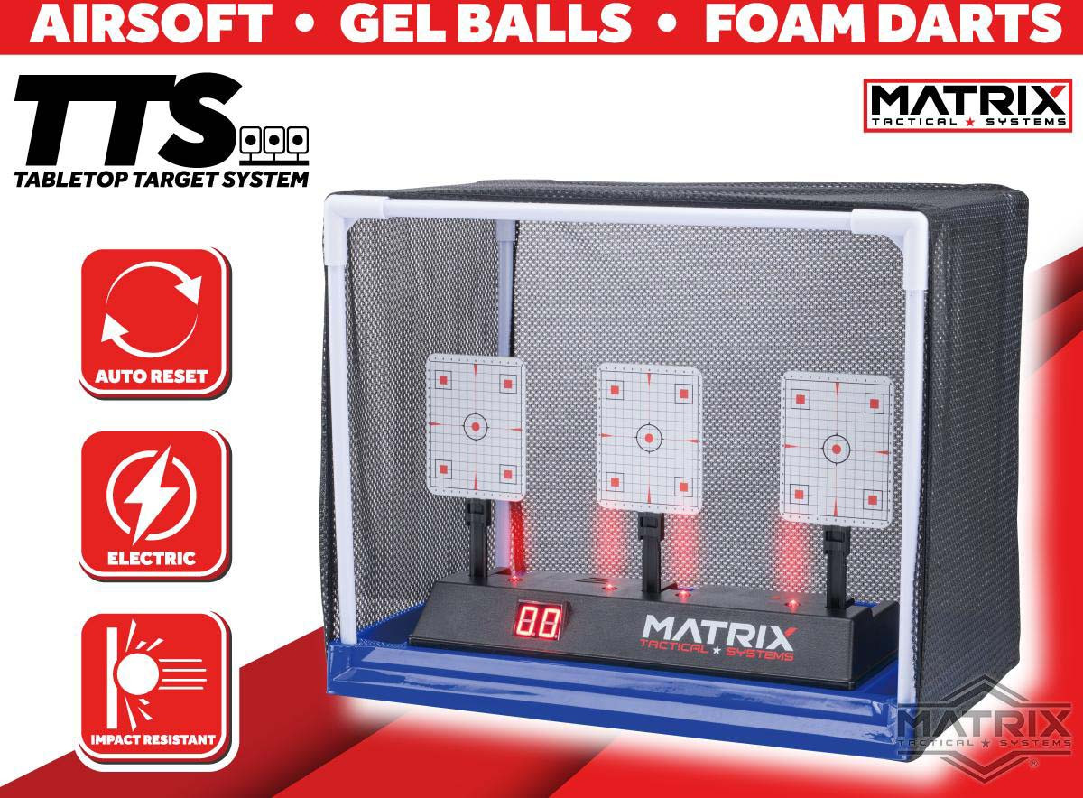 Matrix Table Top Target System for Gel Blasters, Low Power Airsoft & Foam Guns