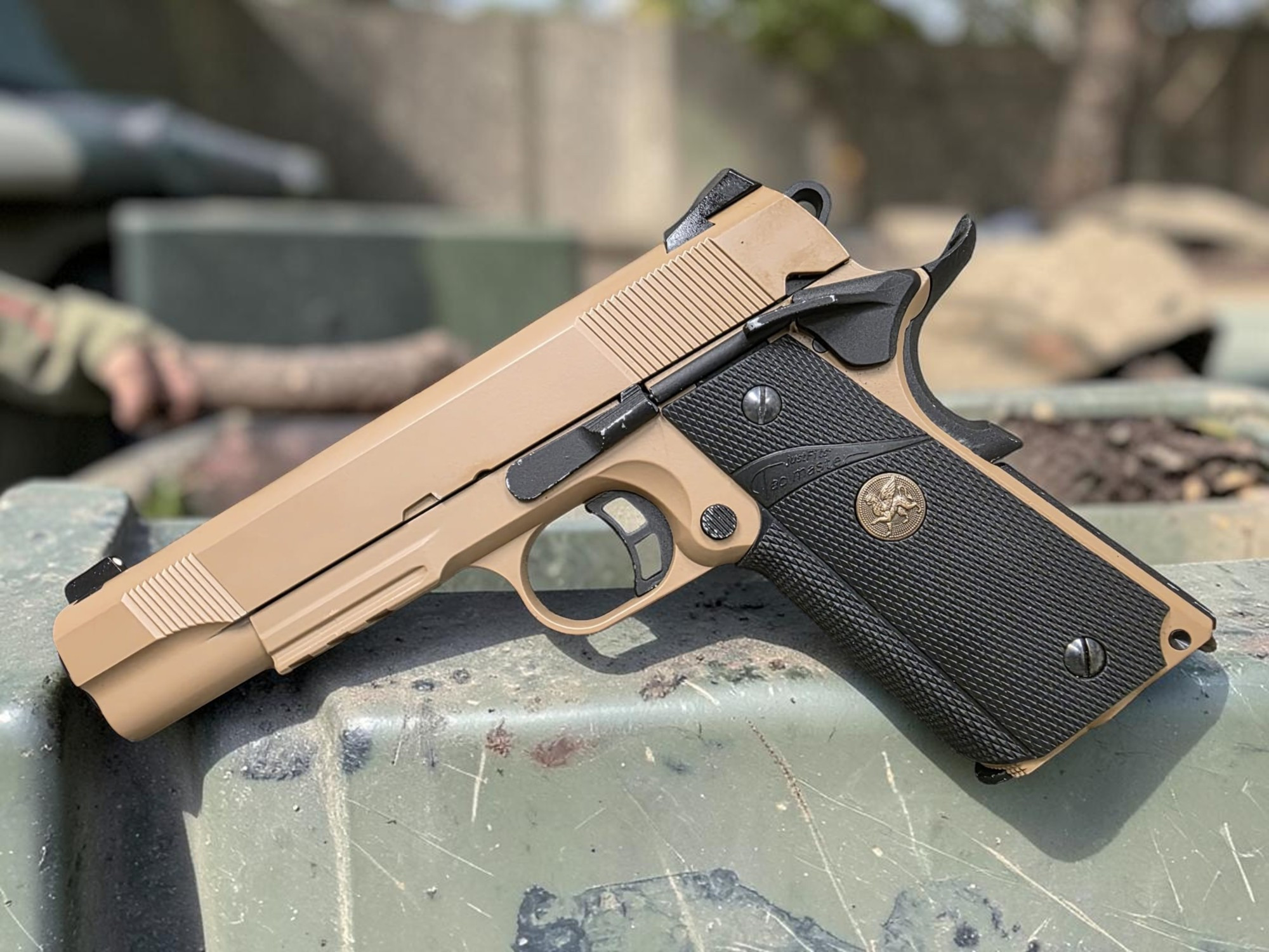 KJW Full Metal 1911 MEU Gas Blowback Airsoft Pistol - Package - USEDⓈ