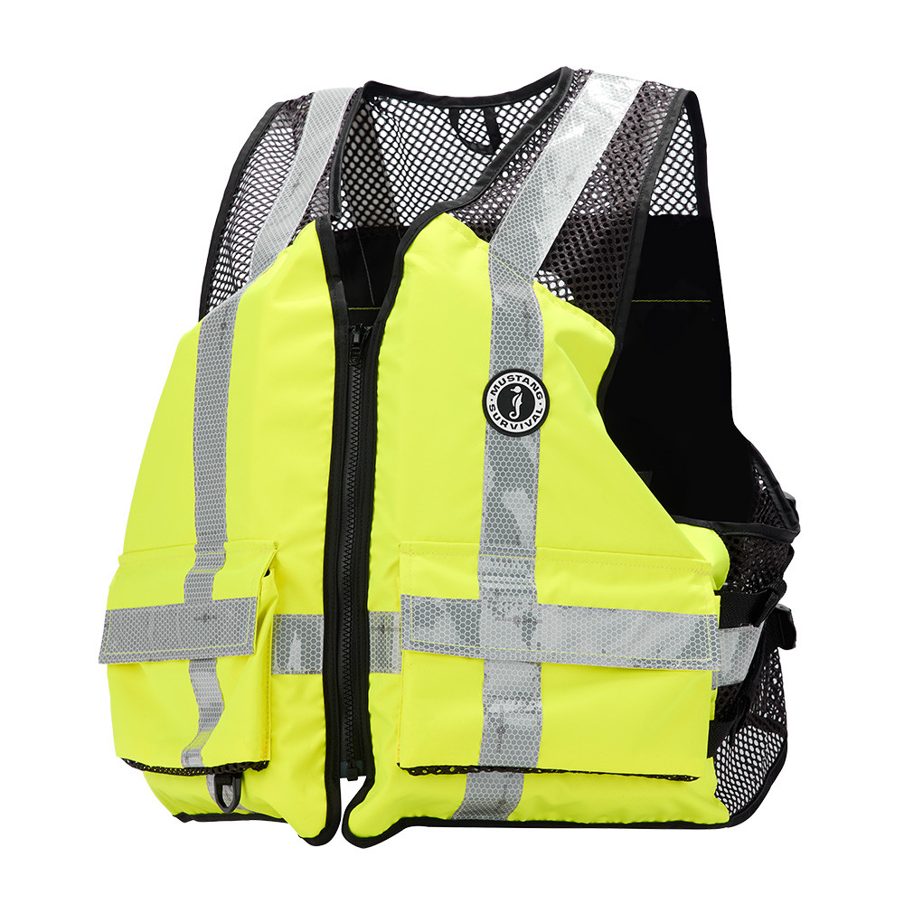 Mustang Industrial Mesh Vest - Hi-Vis Fluorescent Yellow Green - Large/XL