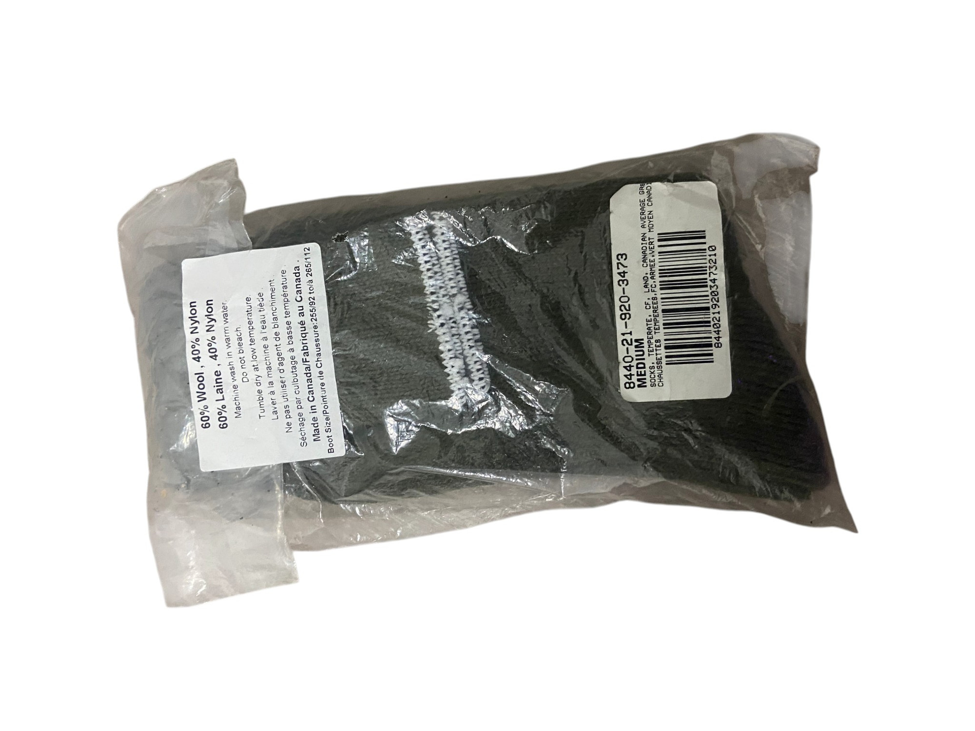 Canadian Armed Forces OD Temperate Weather Socks - Medium