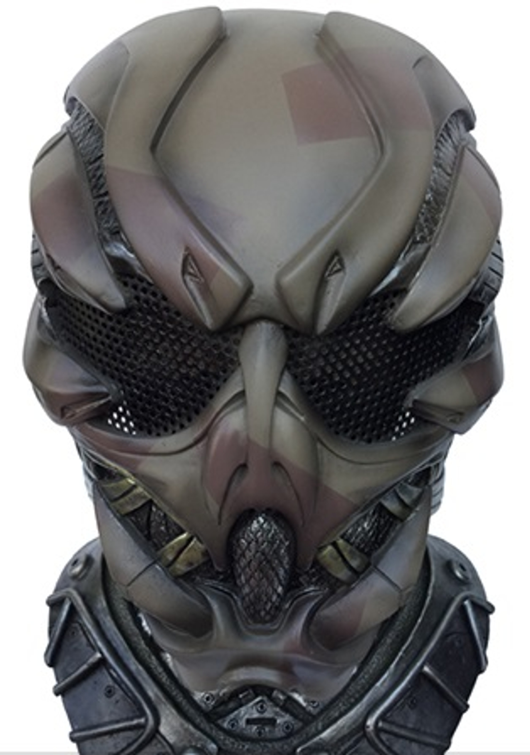 R-Custom Fiberglass Mask w/Wire Mesh Gunner - Brown