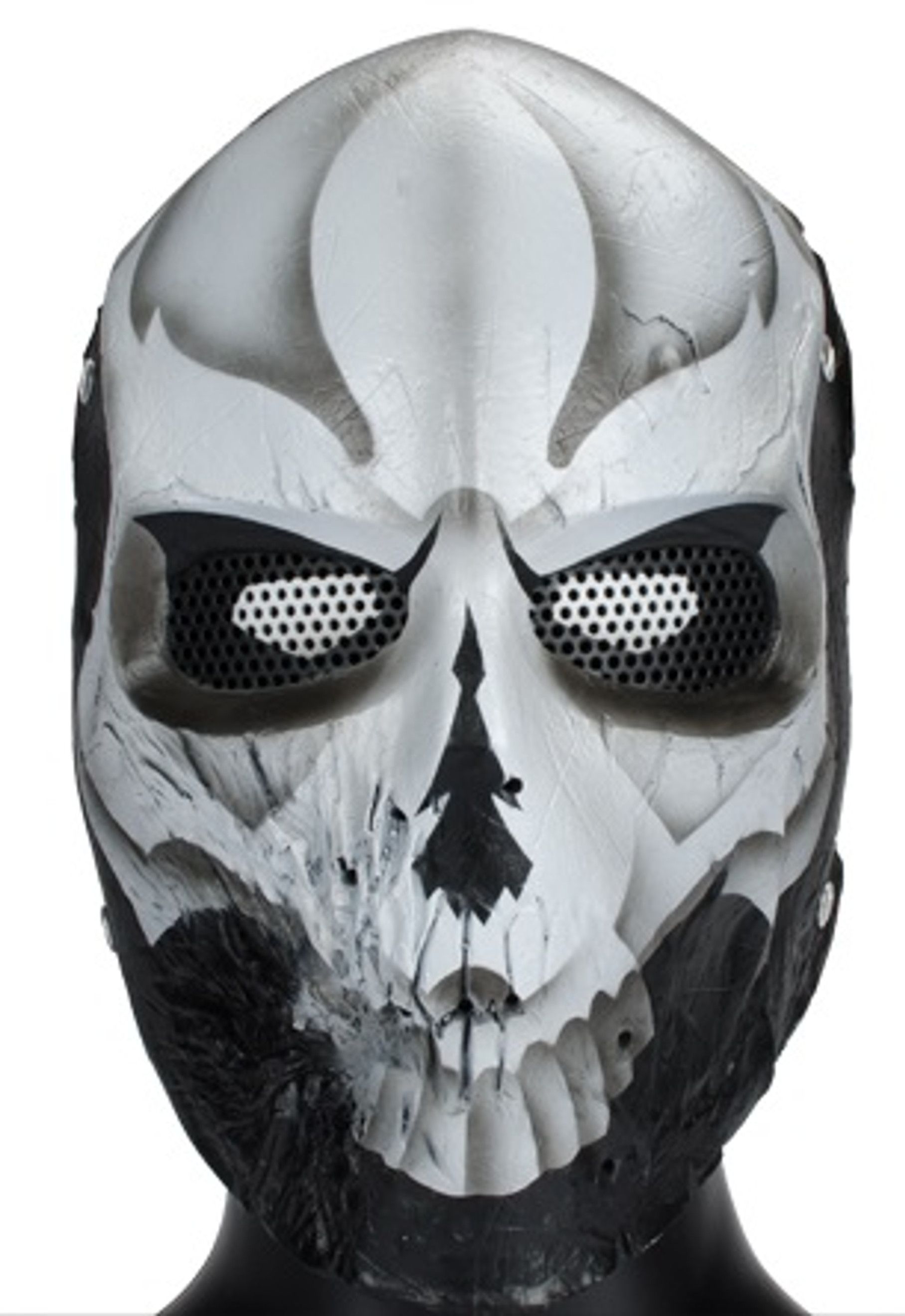 R-Custom Fiberglass Wire Mesh 40D White Skull Mask Inspired By Army Of Two