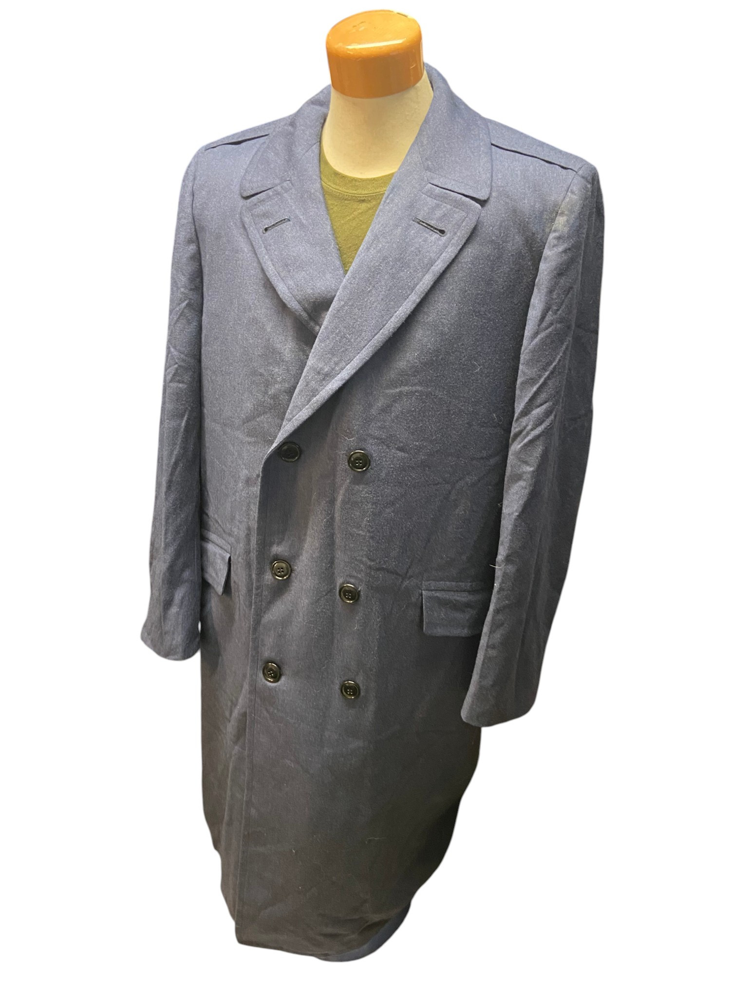 U.S. Armed Forces Vietnam Era Serge Blue Wool Overcoat - Dated 1967