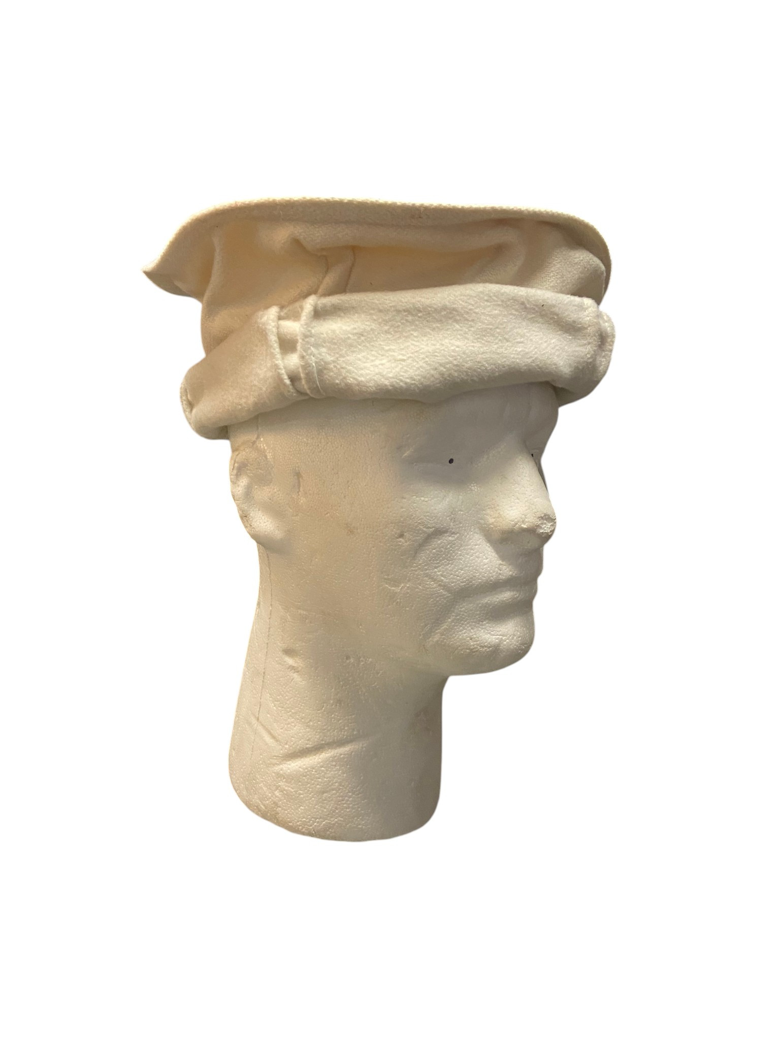 Pakistani/Afghani Lightweight White Summer Pakol Cap