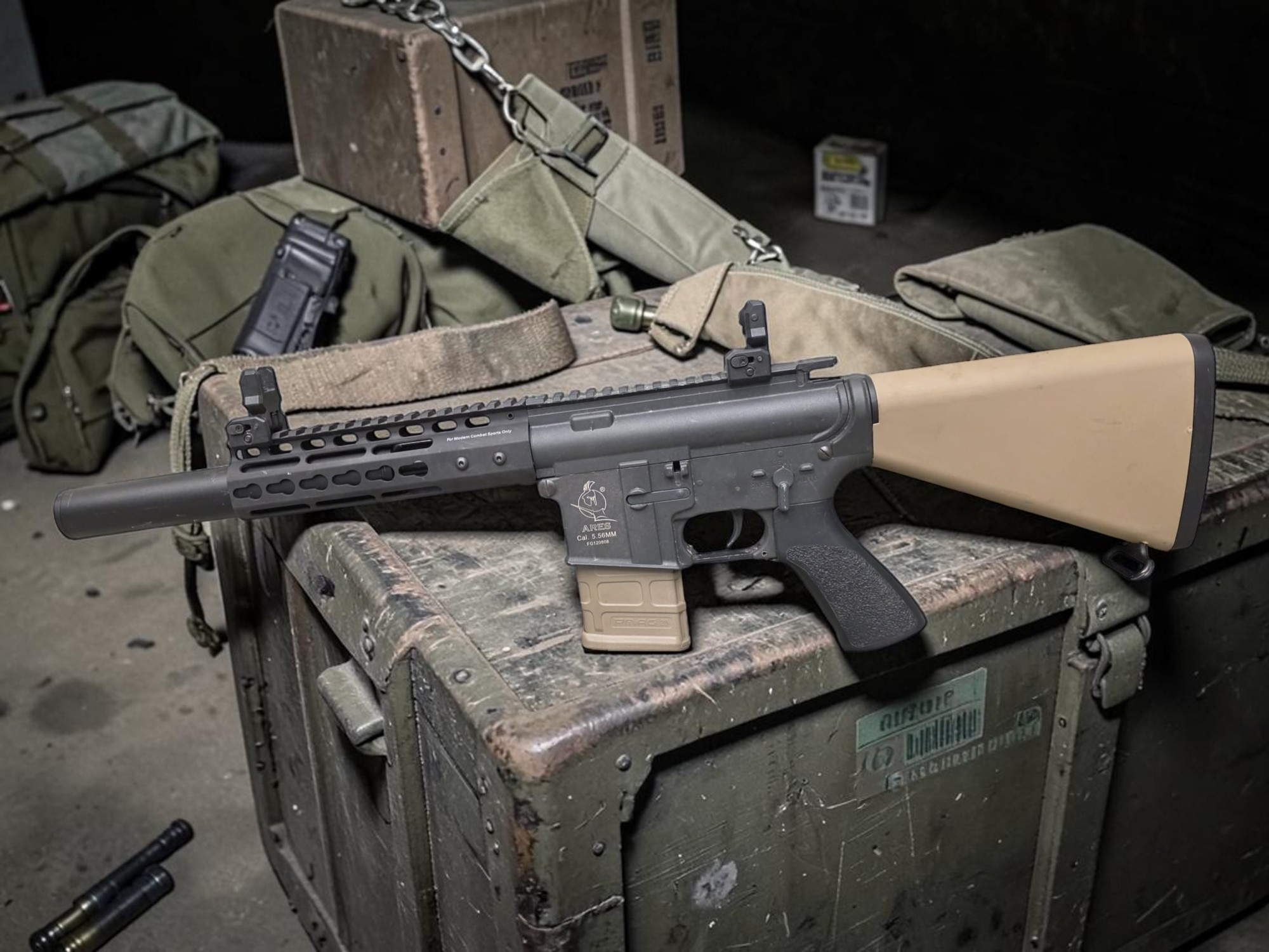 ARES Based Short AEG Rifle - BONEYARDⓈ