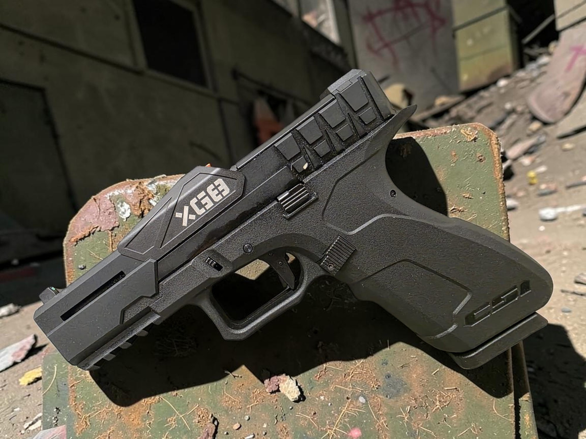 Poseidon x CSI XG8 Split Slide Select-Fire Gas Blowback Airsoft Pistol - USEDⓈ