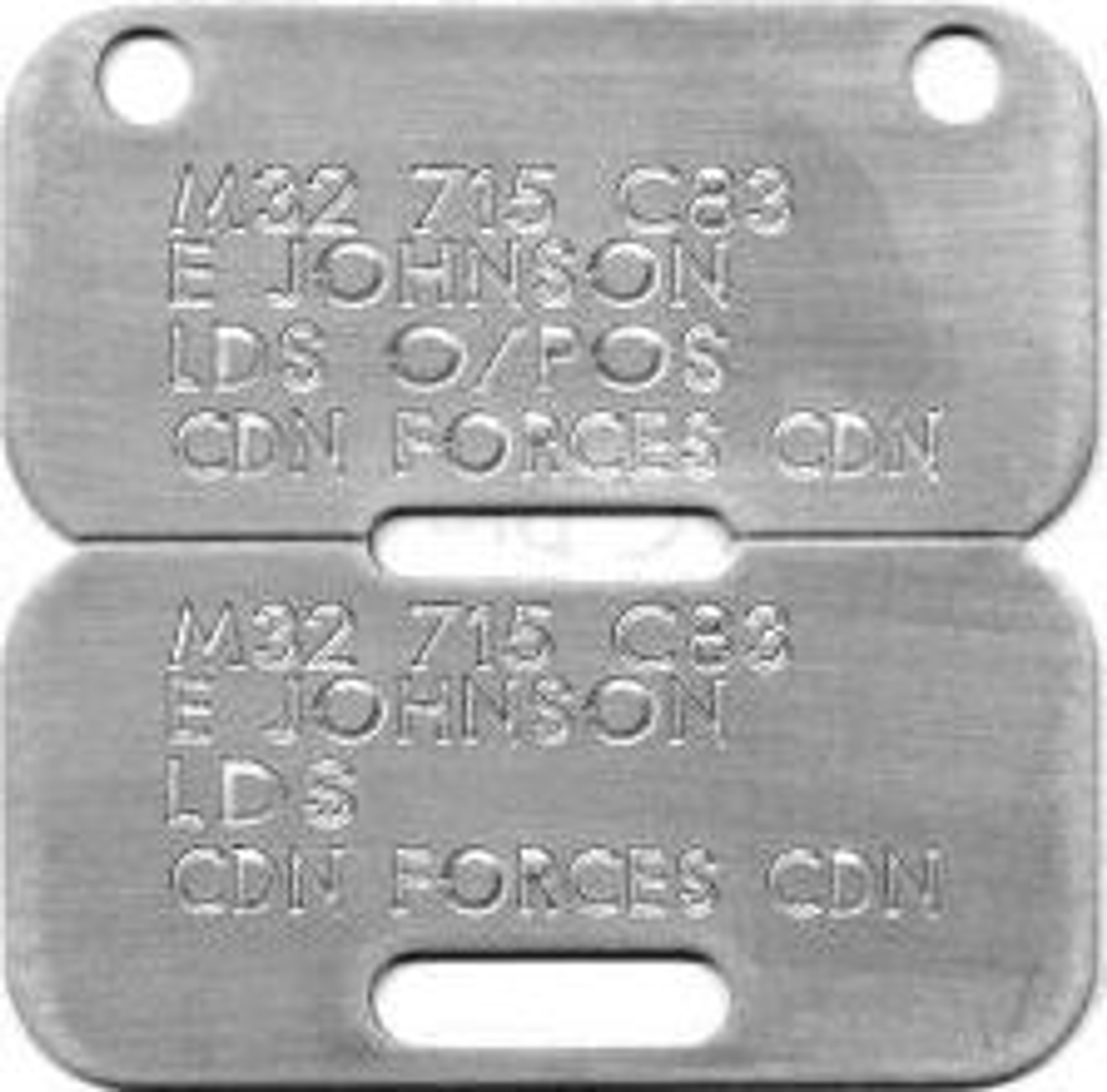 Engraved Canadian Armed Forces Dog Tags