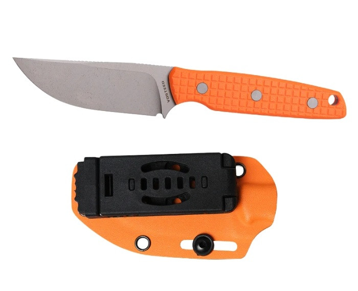 Vosteed Mink Fixed Blade Nitro-V Bead Blasted SW - G10 Orange Kydex Sheath