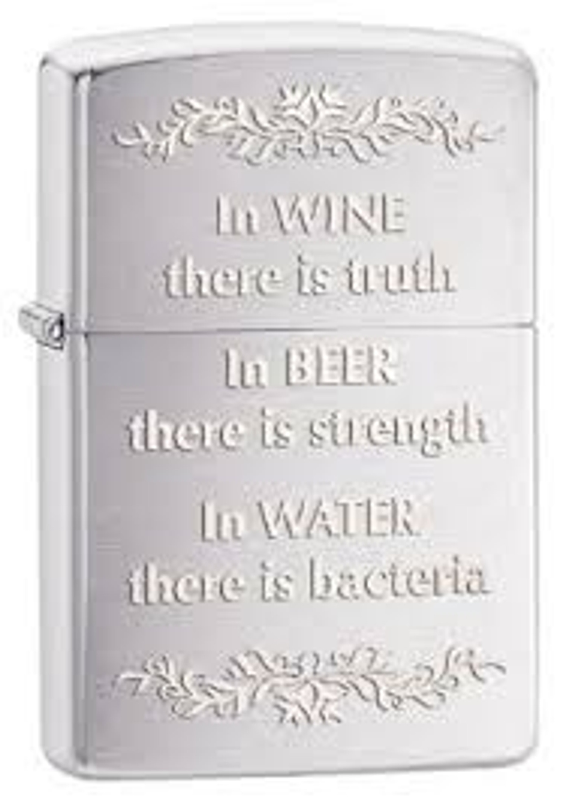 Zippo Classic Lighter In Wine There is Truth Brushed Chrome