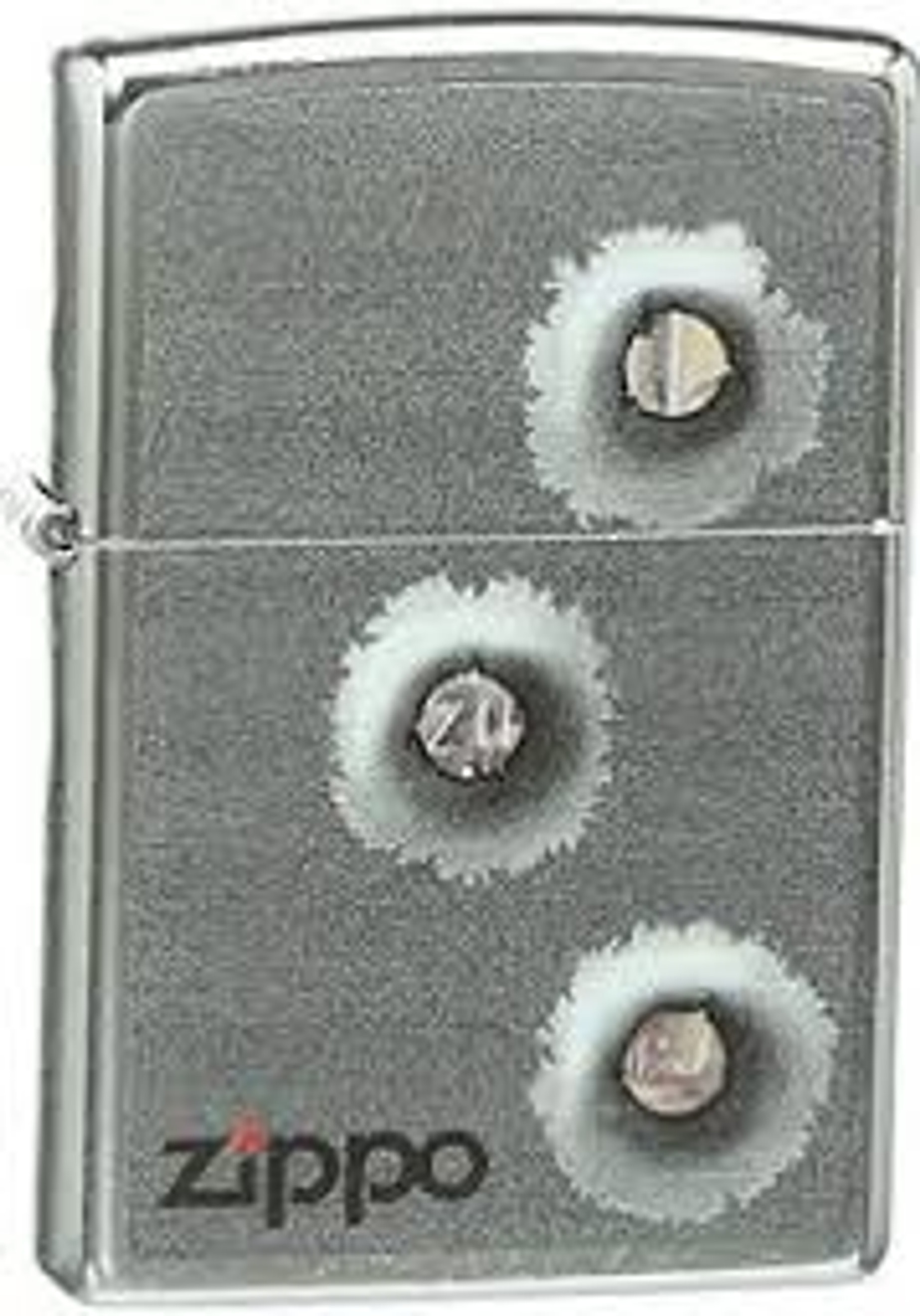 Zippo Classic Lighter - Bulletholes (Brushed Chrome)