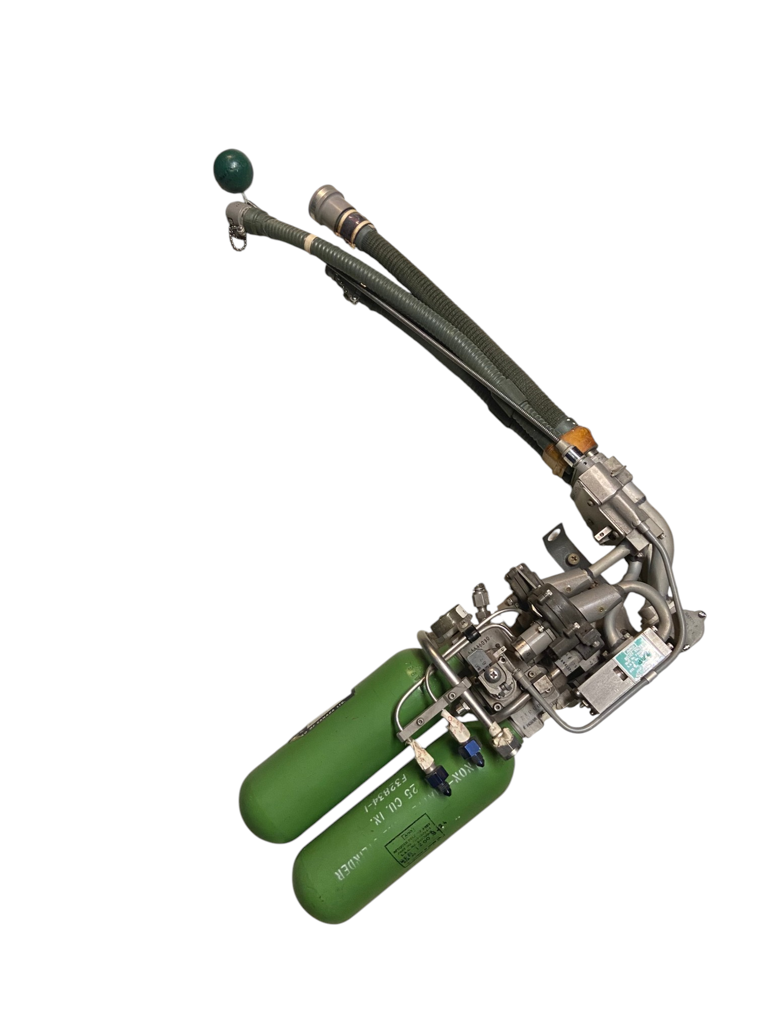 Royal Canadian Airforce ARO Survival Emergency Oxygen System Tank & Hose Assembly