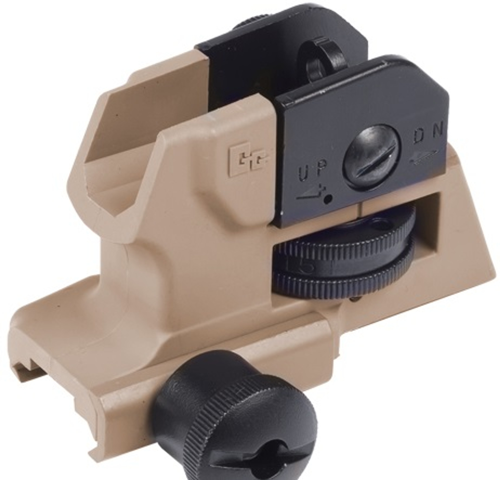 G&G/Matrix QD CQB-R Type Adjustable Rear Sight For M4/M16 Series AEG Rifles - Tan