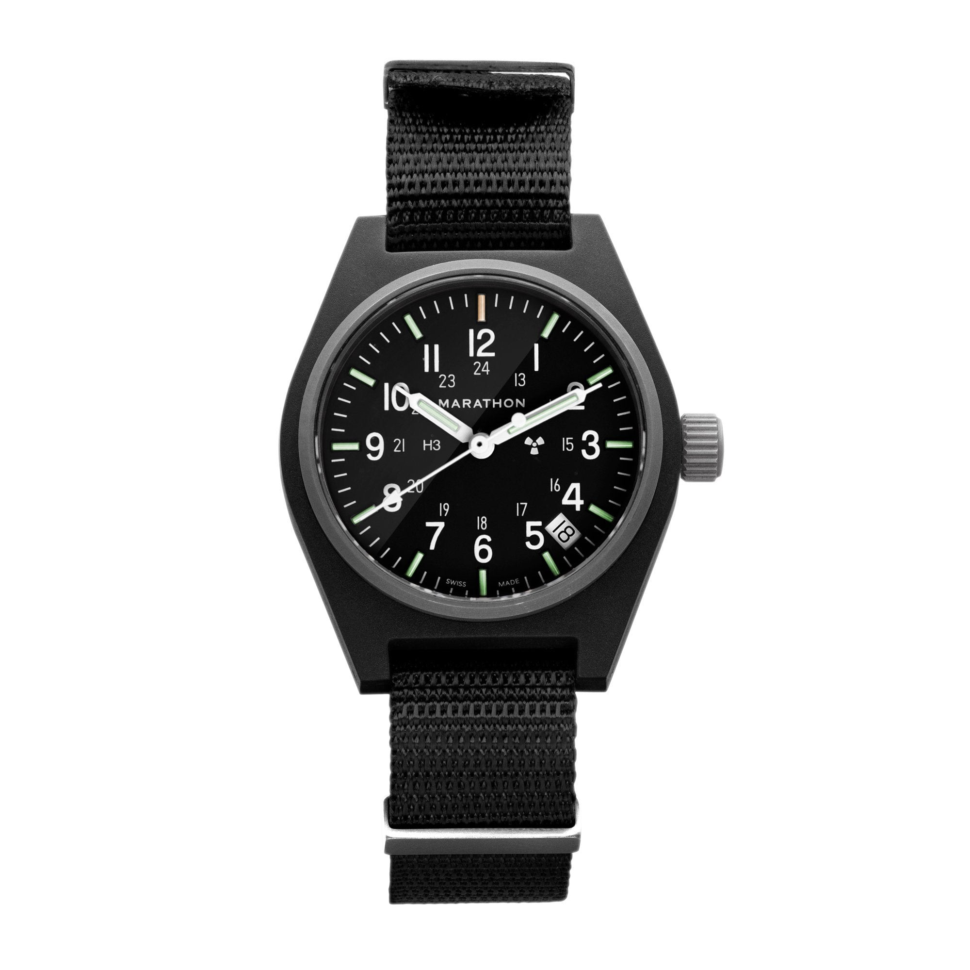 Marathon 34mm Black GPQ-D Standard Issue Tritium Field Quartz Type II Watch