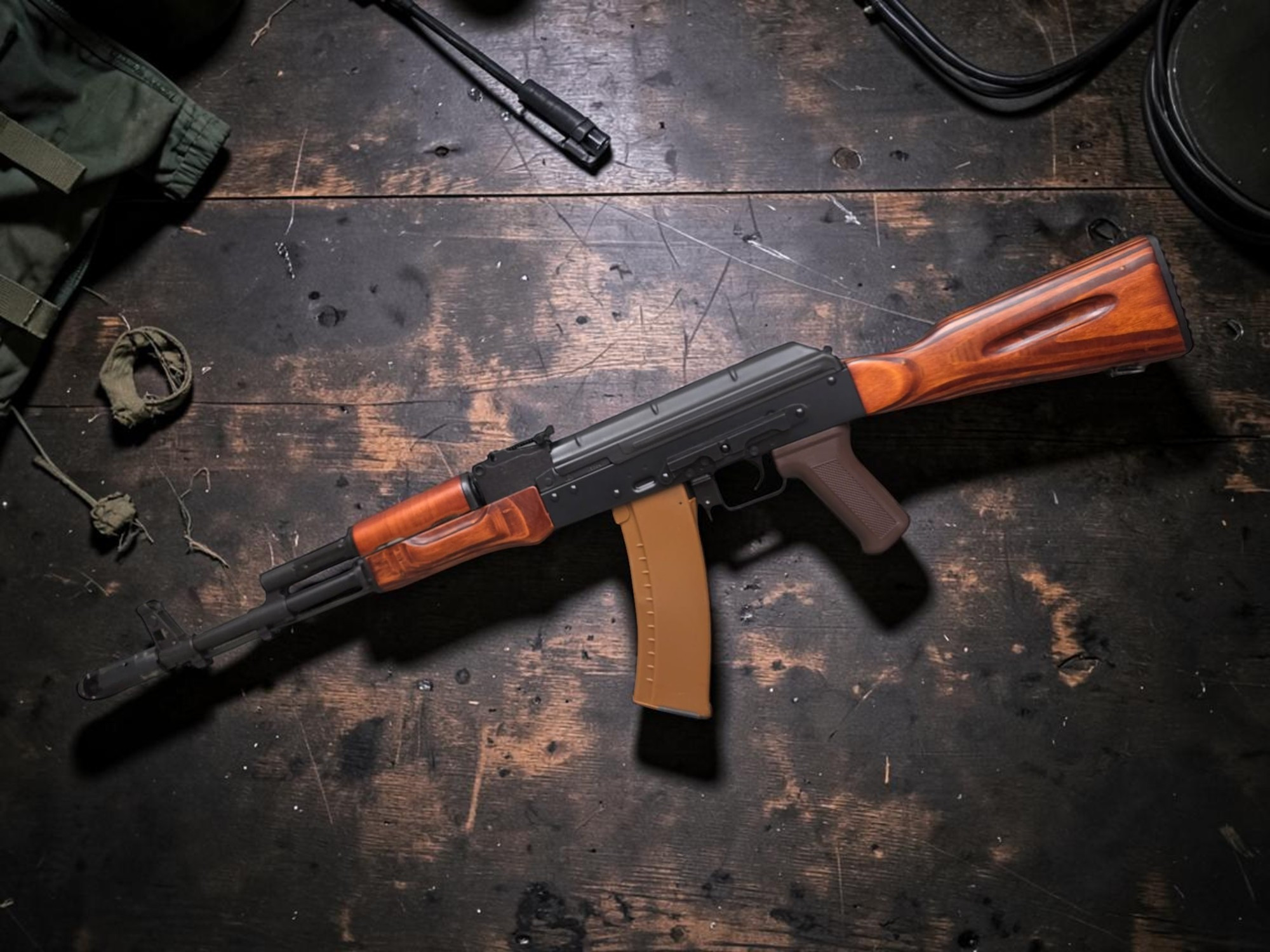 LCT AK74 Stamped Steel Airsoft AEG w/ Real Wood Furniture - USEDⓈ