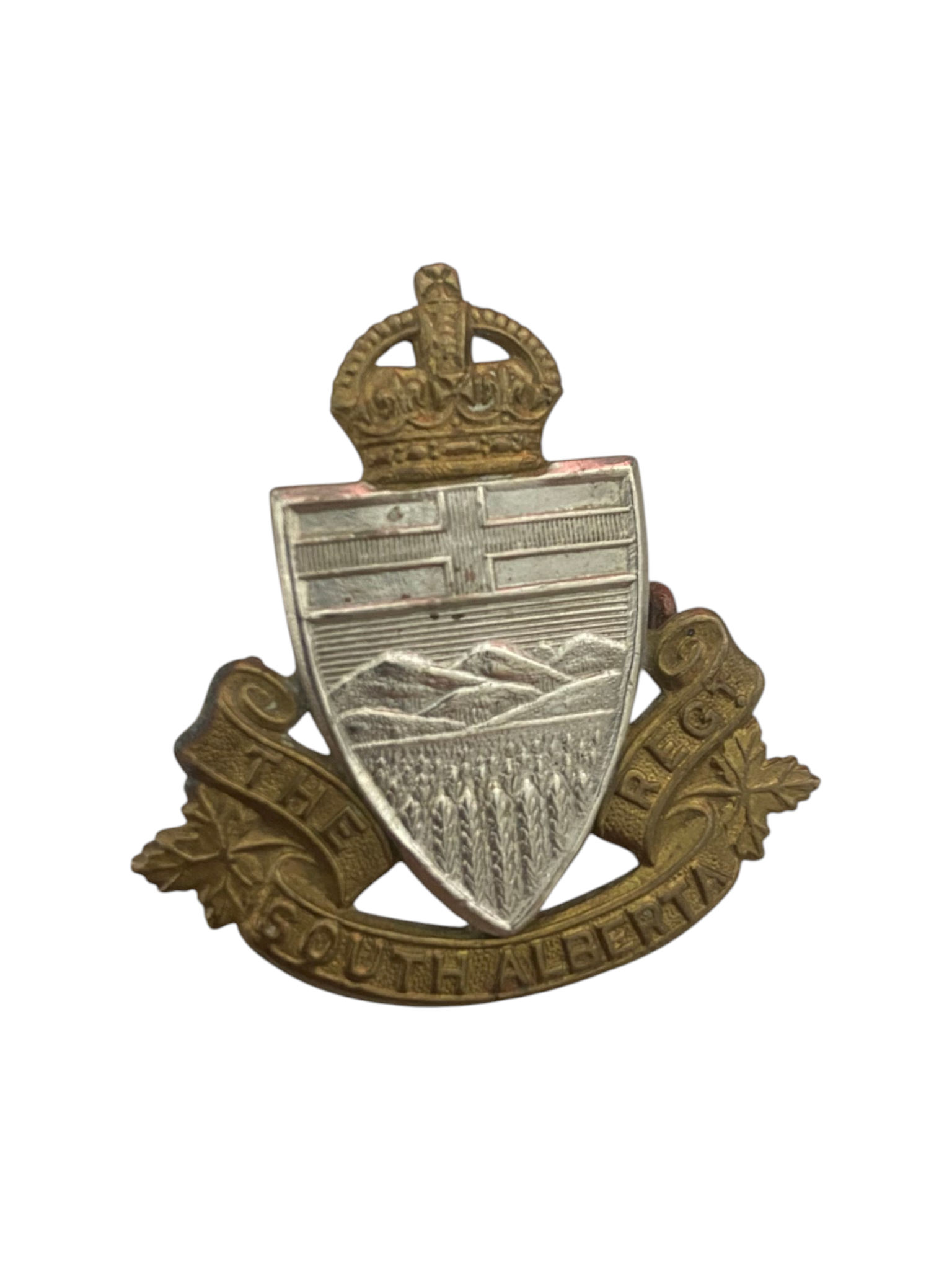 South Alberta Regiment Kings Crown Cap Badge