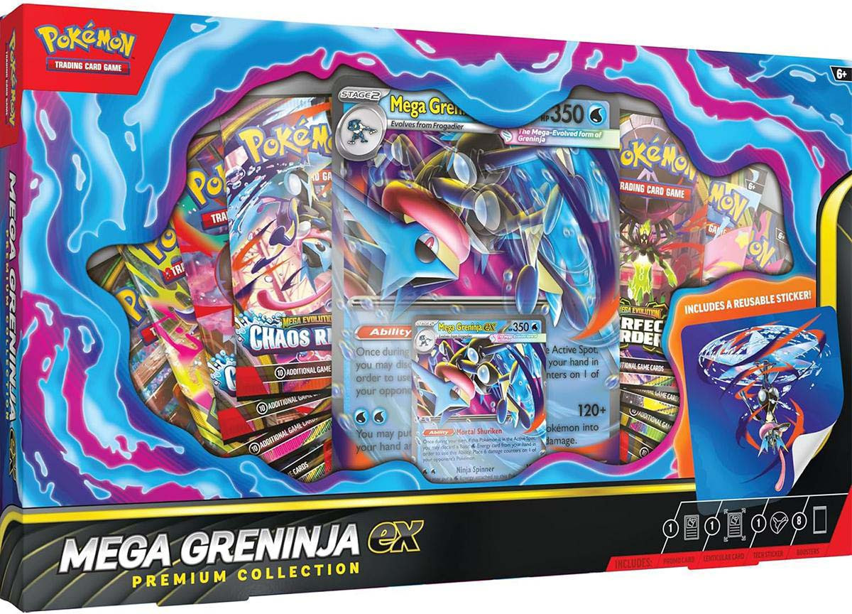 Pokemon TCG: Mega Greninja ex Premium Collection w/ 8 Booster Packs