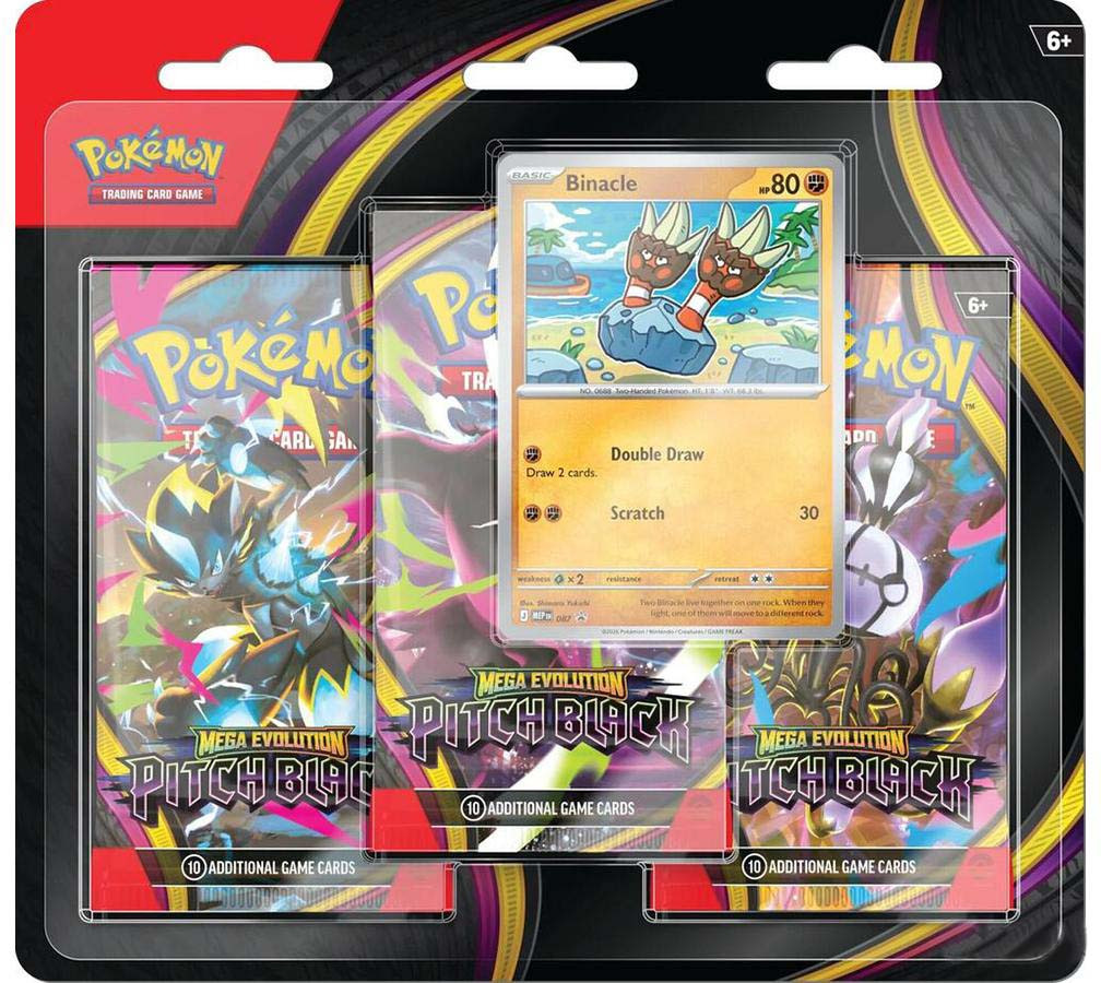 Pokemon TCG: Mega Evolution Pitch Black 3 Pack Blister Cards