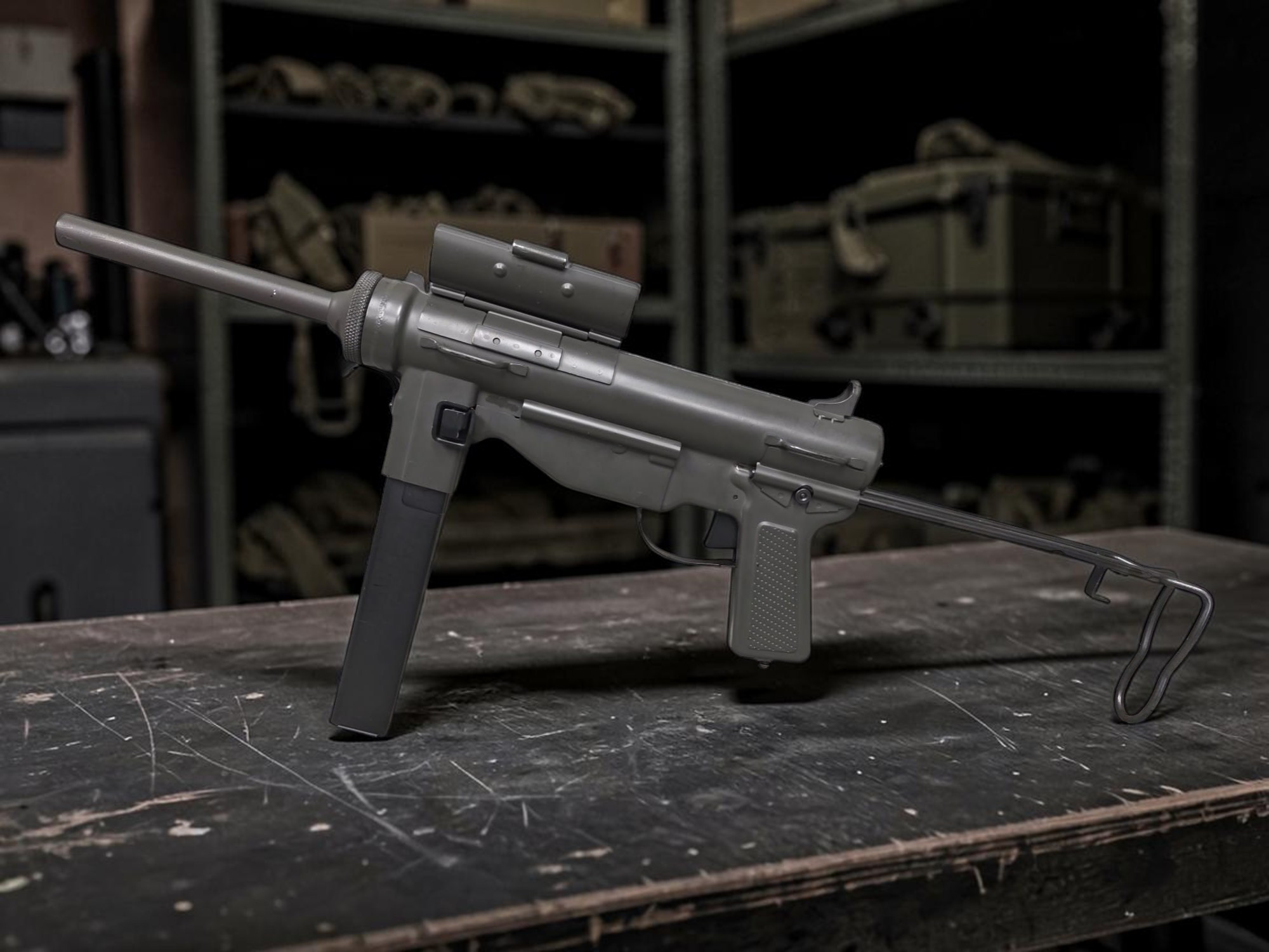 Snow Wolf WWII M3A1 Full Metal Grease Gun Airsoft AEG - USEDⓈ