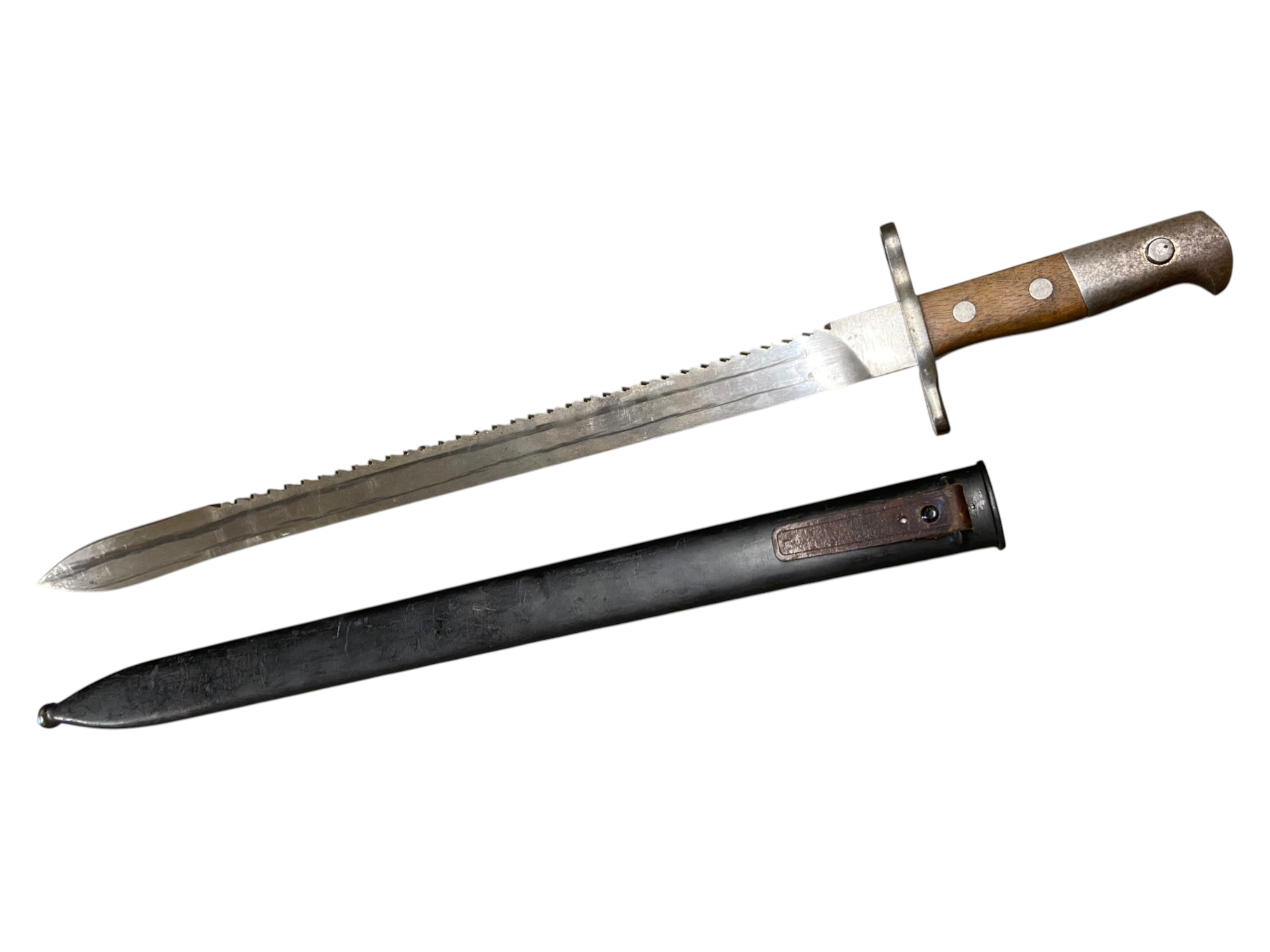 WW1 Period Swiss Schmidt–Rubin Model 1914 Pioneer Sawback Bayonet & Scabbard
