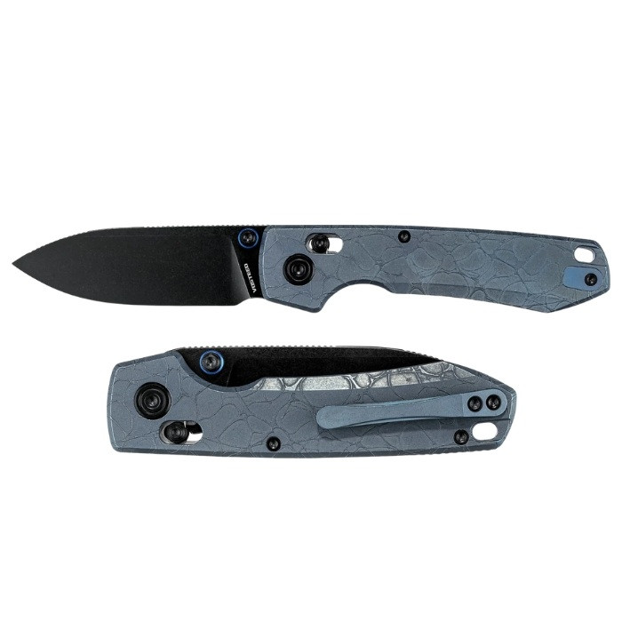 Vosteed Raccoon TiSlim Crossbar Lock S35VN Black SW - Titanium Acid Wash Blue