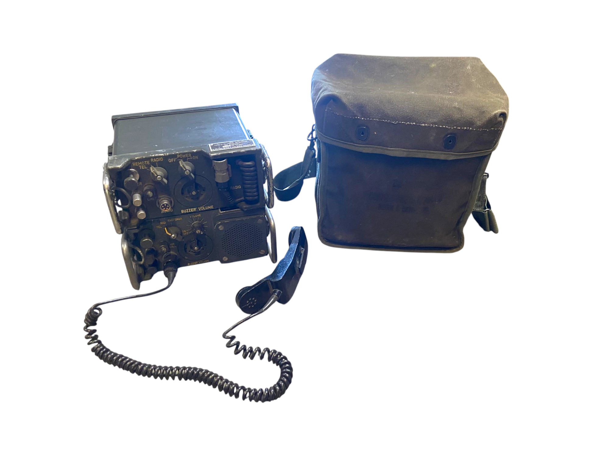 U.S. Armed Forces GRA-39 Field Radio Control Group W/Canvas Carrying Bag