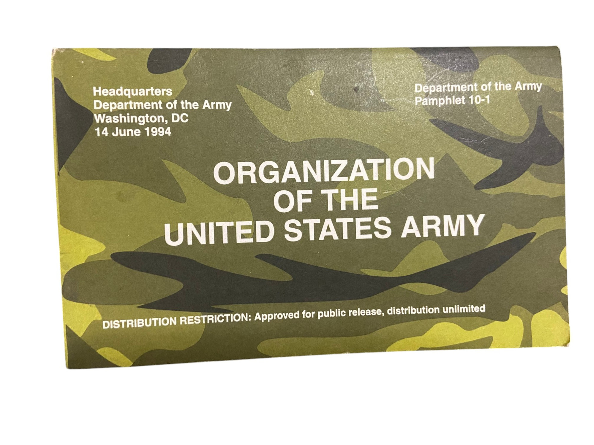 U.S. Army Organization Pamphlet Book - Dated 1994