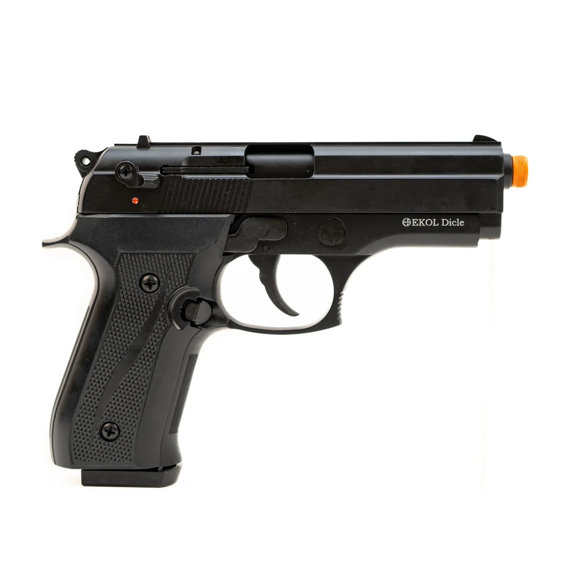 EKOL Dicle Semi-Automatic Front Firing Blank Pistol Black 9mm PAK
