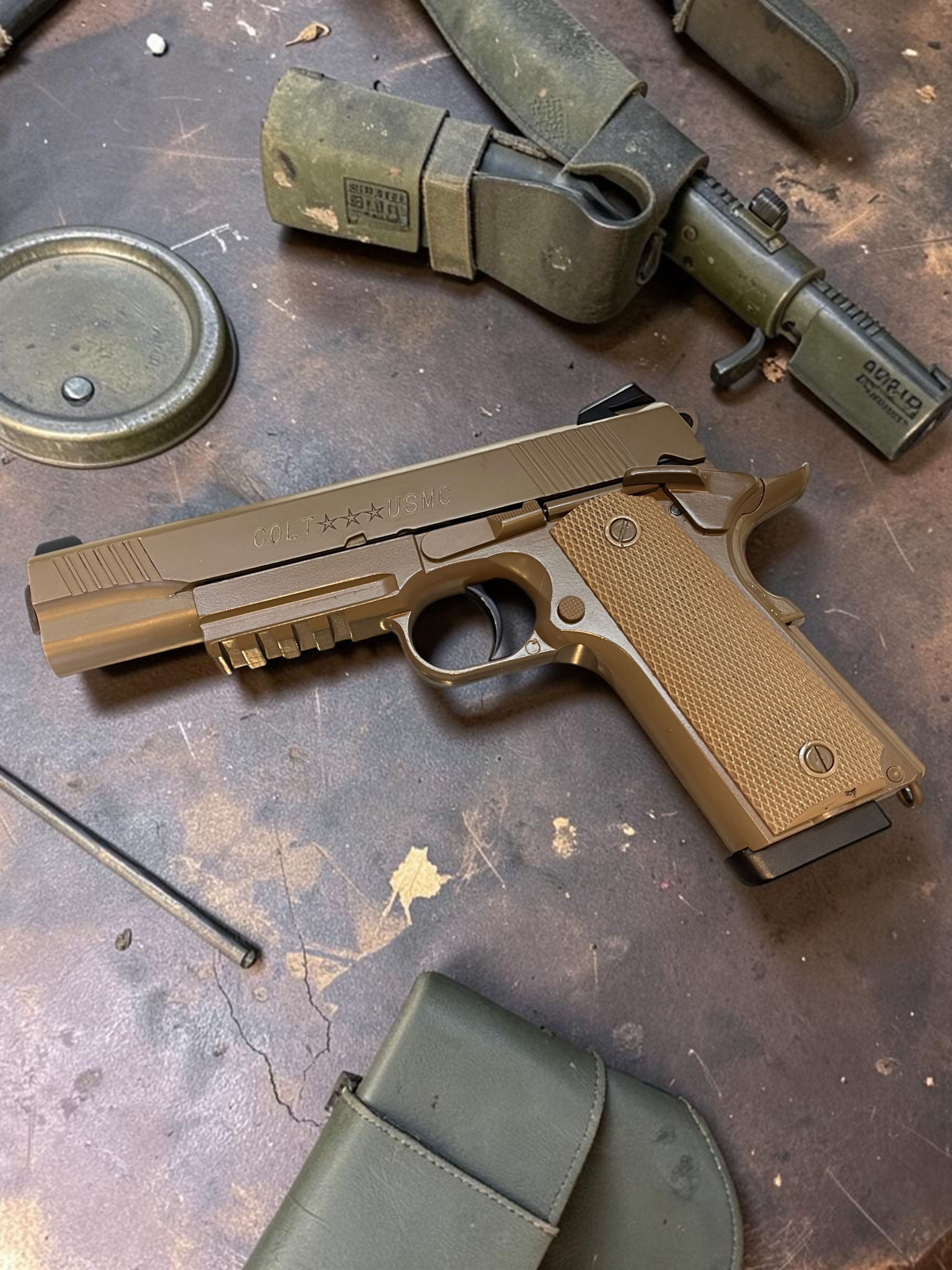 WE Tech Kimber MEU M1911 Airsoft Pistol GBB - USMC Version - Used