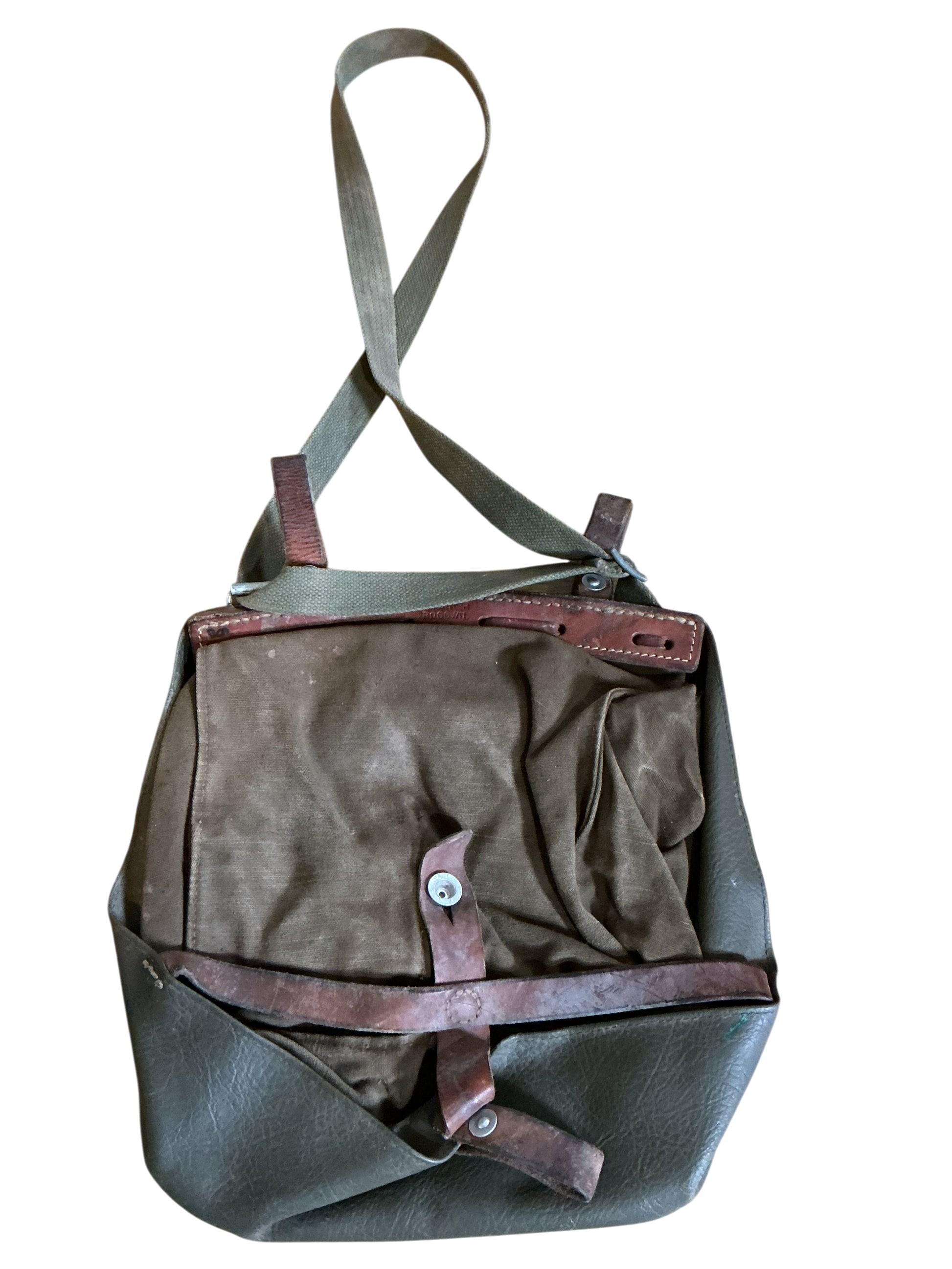 Swiss Armed Forces Canvas & Leather Bread Shoulder Bag