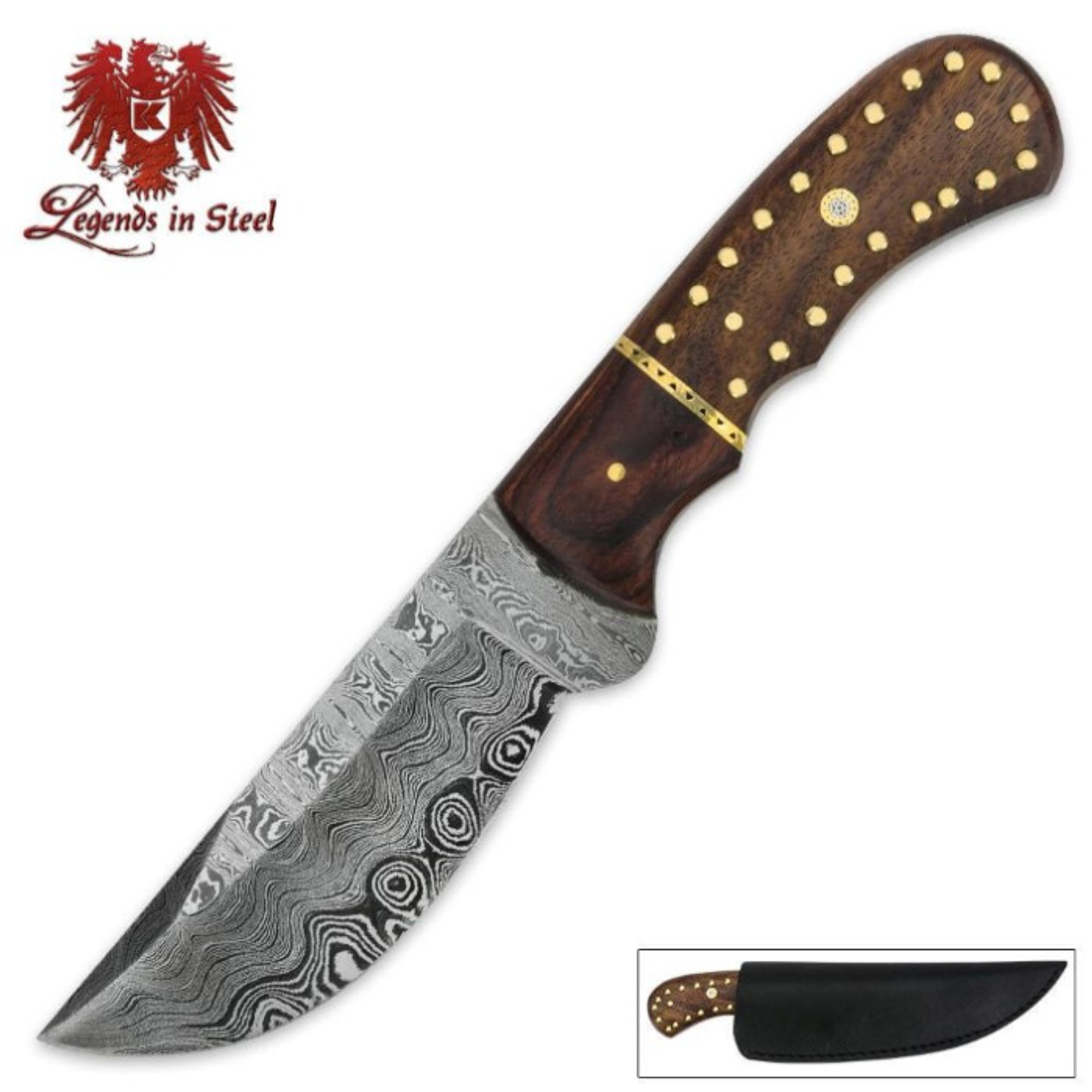 Legends in Steel Damascus Crusader Bowie