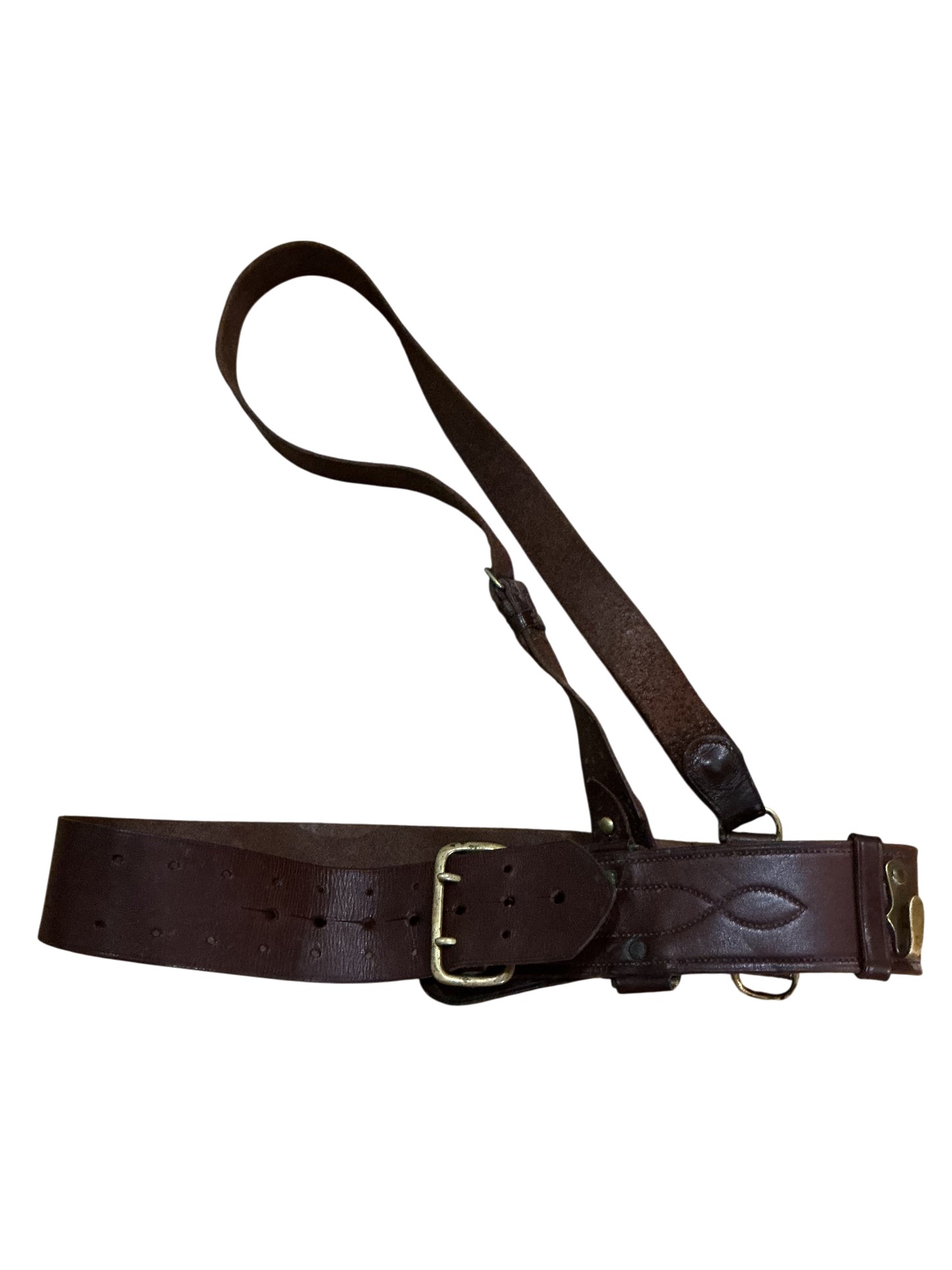 Sam Brown Belt w/Shoulder Strap & Brass Fittings