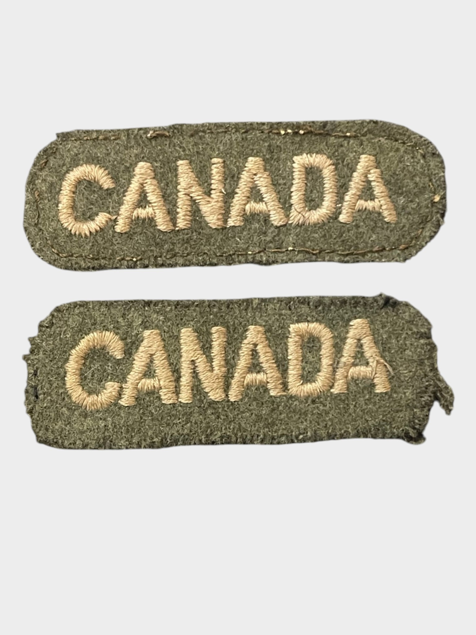 Ww2 Navy Rates WW2 Canada Shoulder titles Tunic removed matching pair