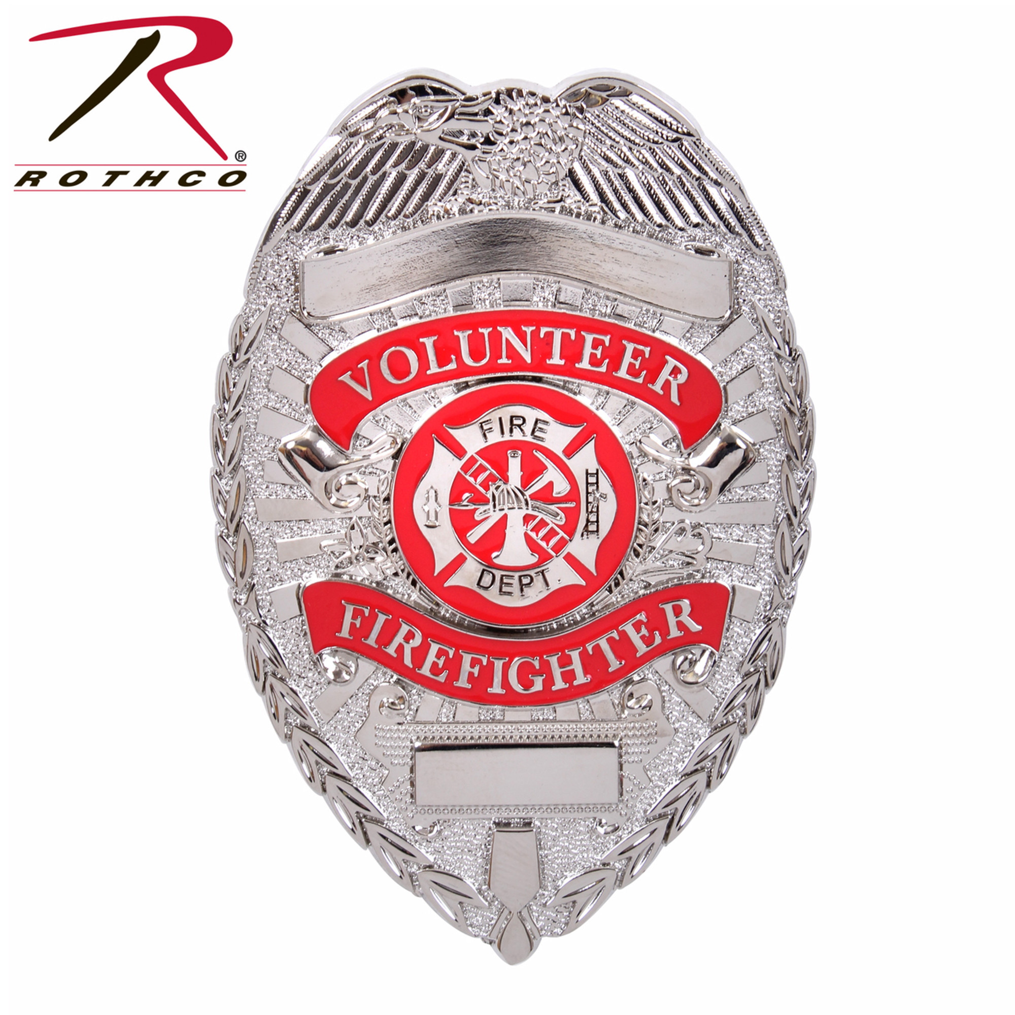 Rothco Deluxe Fire Department Badge - Silver