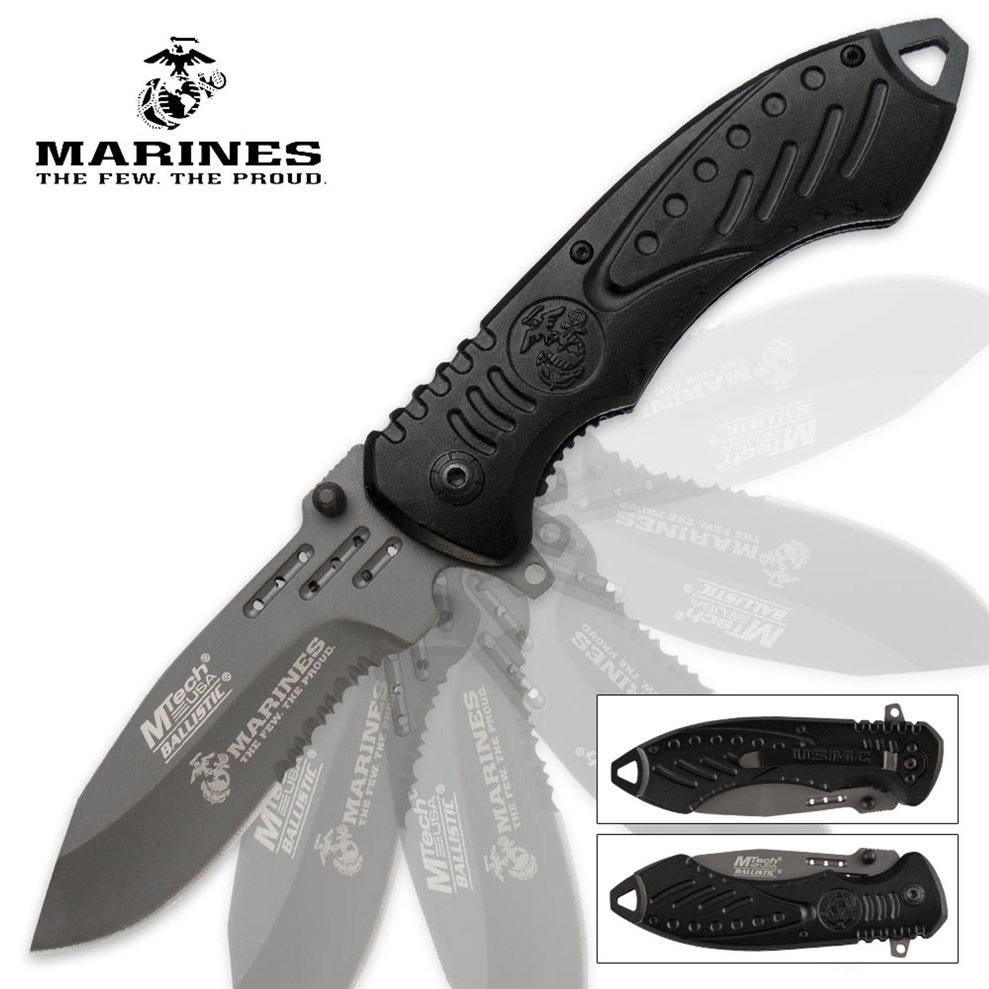 MTech US Marines Titanium Black Folding Knife