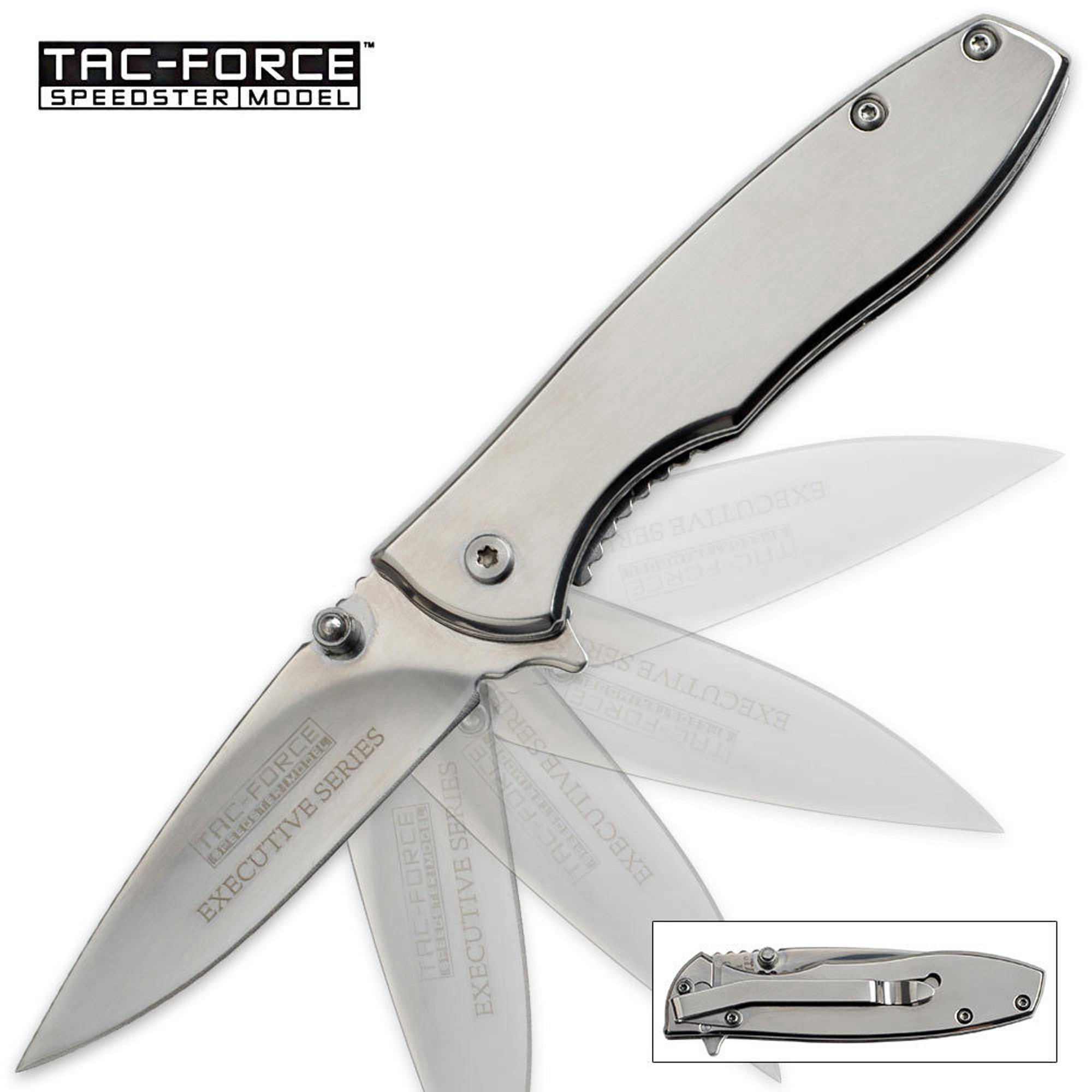 Tac-Force Spring Assist Silver Executive EDC Folding Knife