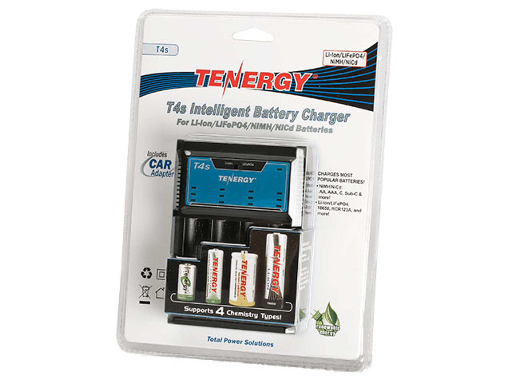 Tenergy T4s Intelligent Universal Battery Charger for Li-Ion / LiFe PO4 / NiMH / NiCd Batteries