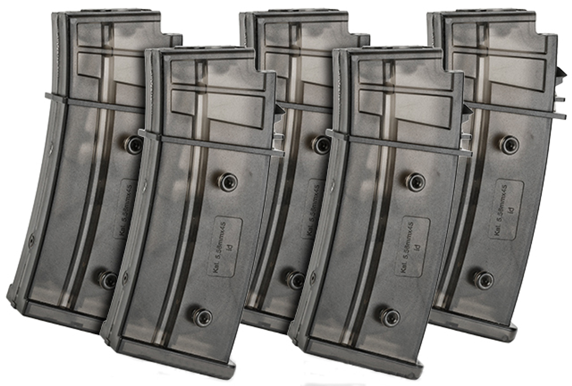 6mmProShop 300rd FlashMag Hi-Cap Magazine for G36 Series Airsoft AEG Rifles by UFC (Package: Set of 5)