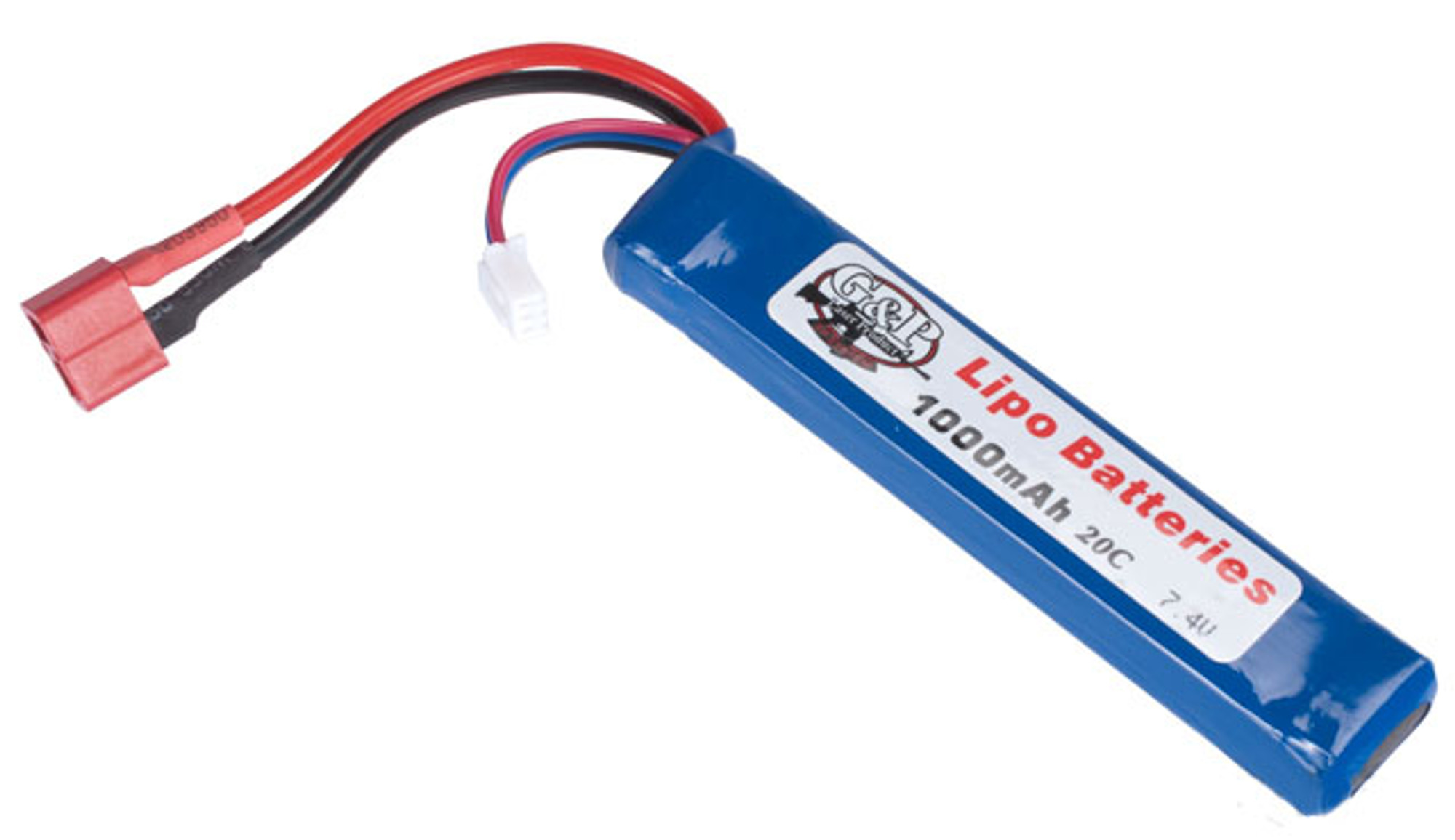 G&P 7.4V 1000mAh 20C Stick Type Lipo Battery - Large Deans