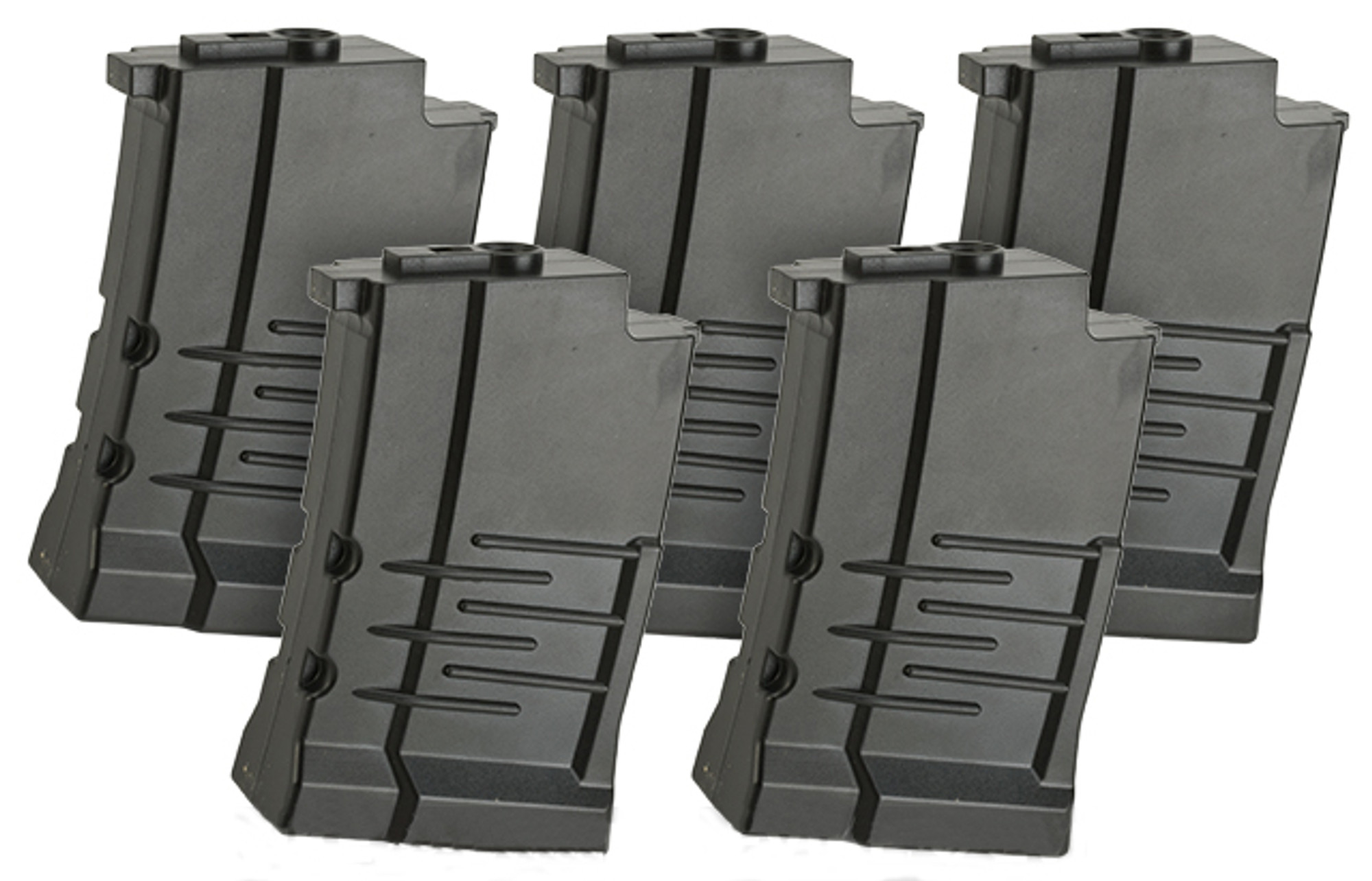 40 Round Mid-Cap Polymer Magazine for VSS Airsoft AEG Sniper Rifles by King Arms - Set of 5