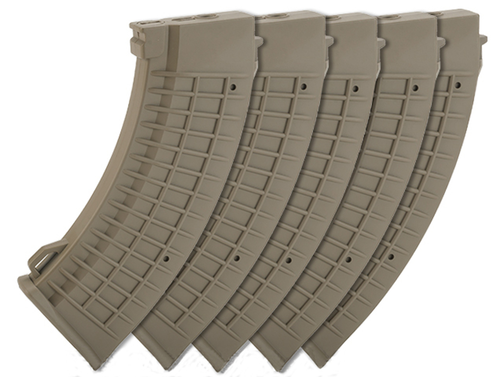 King Arms AK 110 rounds Thermal Style Mid-Cap Magazines - Dark Earth (Box of 5)